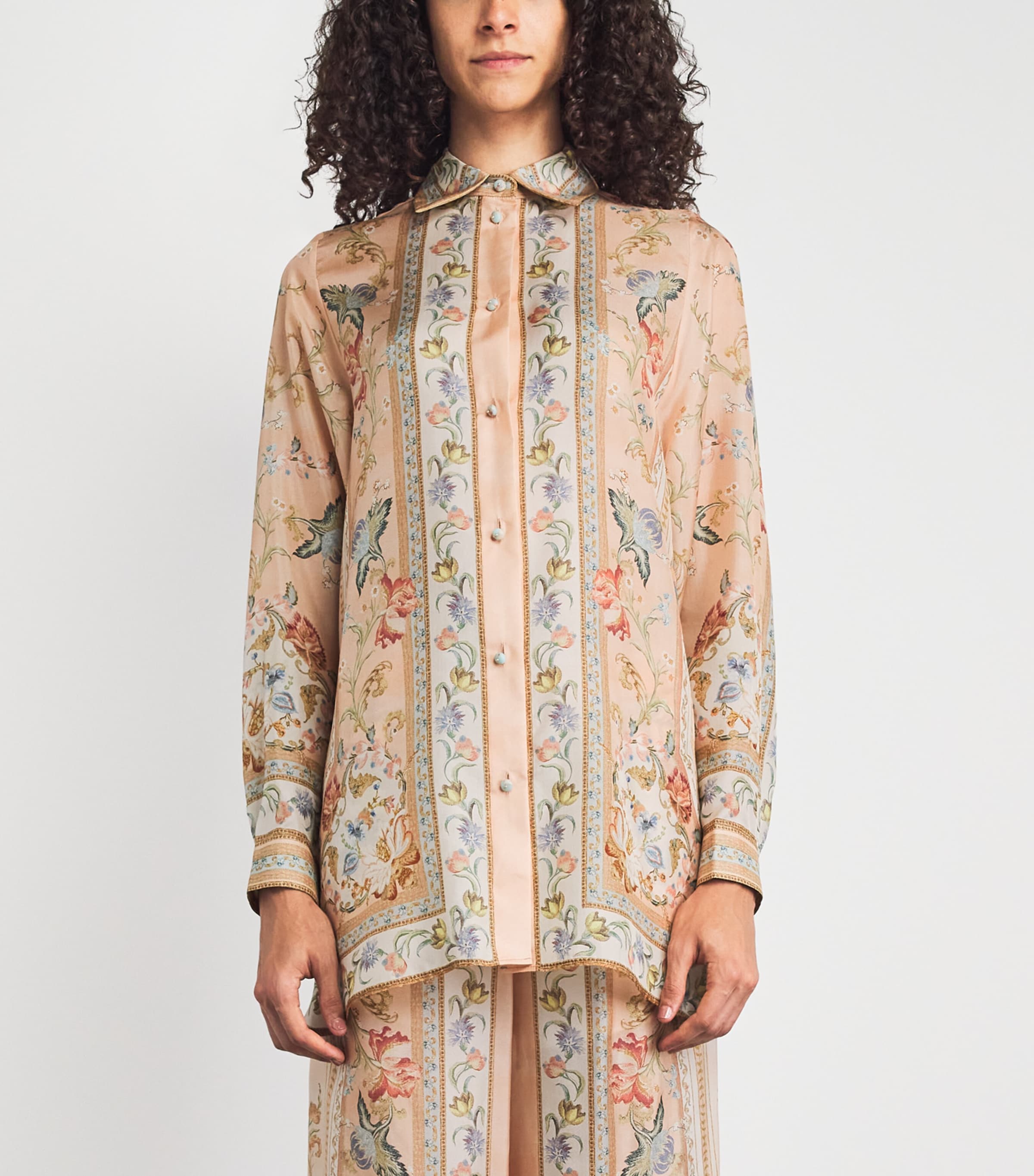 Zimmermann Womens Silk Roselight Shirt Pink Tapestry Floral Image 4