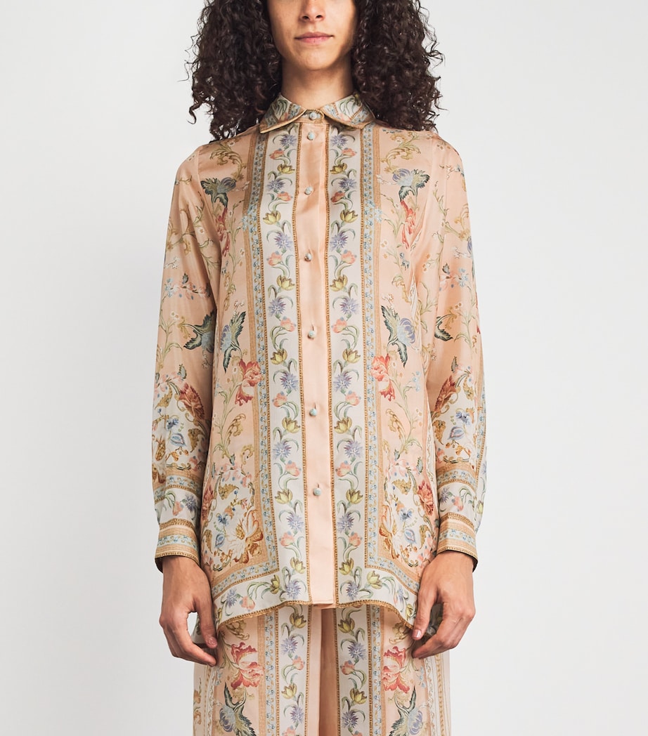Zimmermann Womens Silk Roselight Shirt Pink Tapestry Floral Image 4