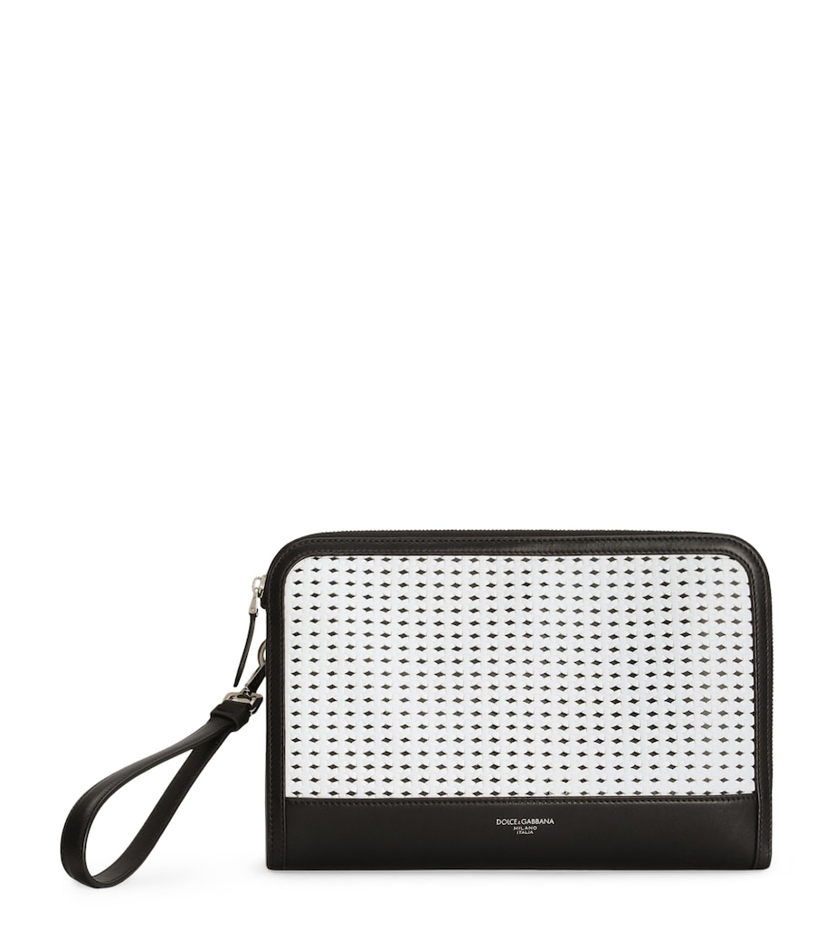 Dolce&Gabbana Plongé Calfskin Atene Pouch Black/white Image 1