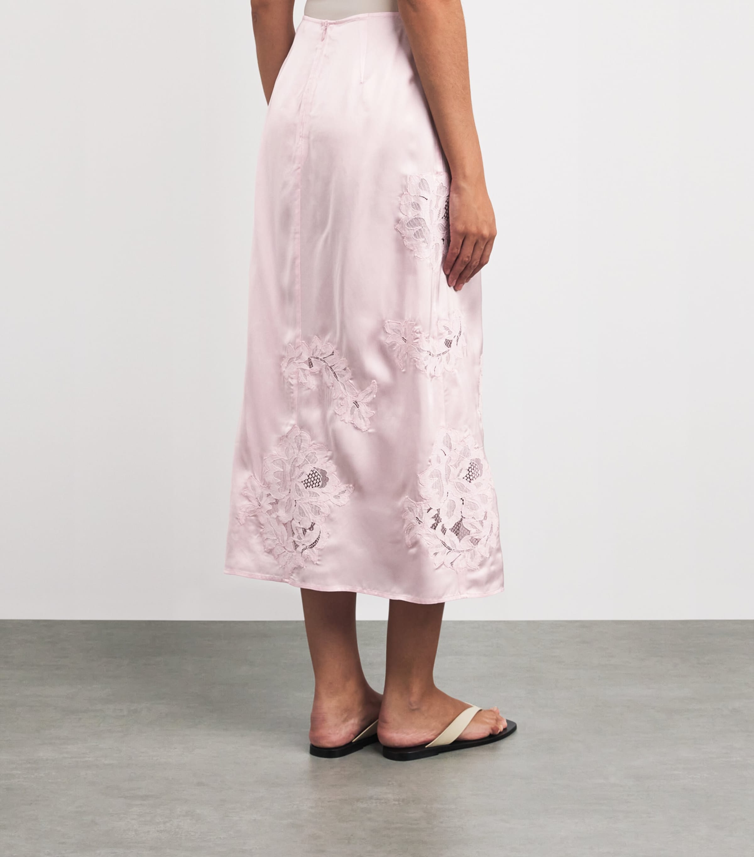 Herskind Womens Lace-Detail Amanda Maxi Skirt Pale Pink Image 5