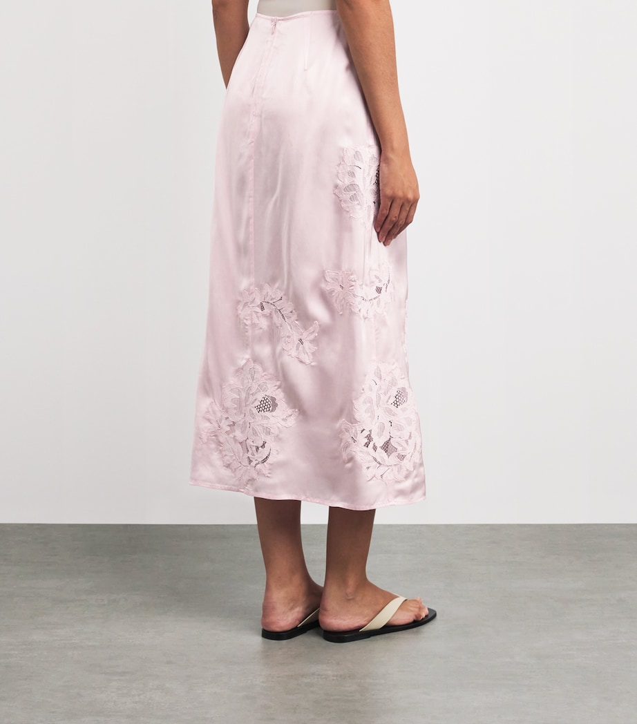 Herskind Womens Lace-Detail Amanda Maxi Skirt Pale Pink Image 5