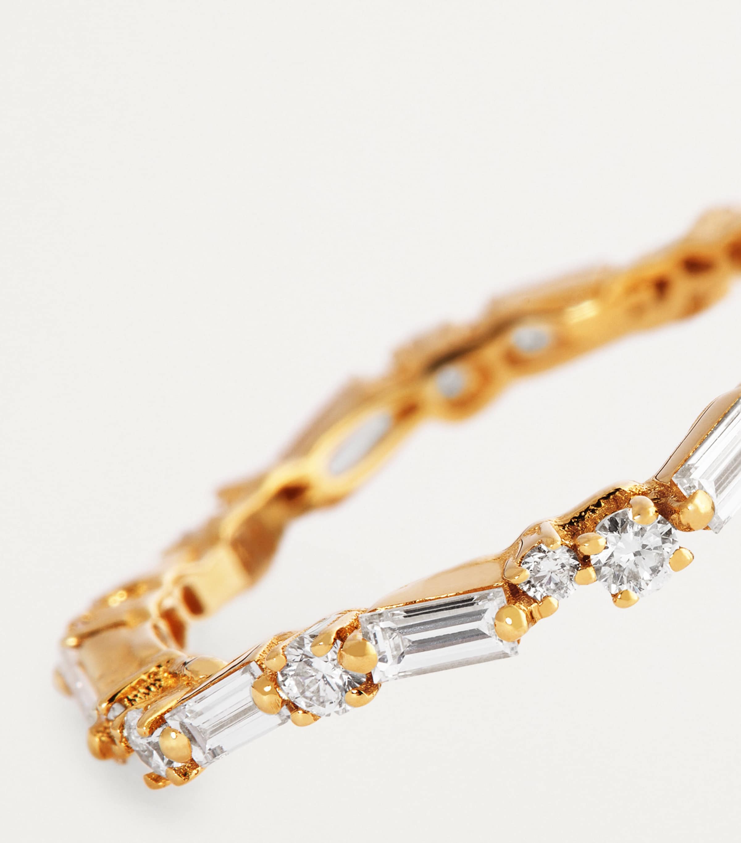 Yellow Gold and Diamond Thin Mix Eternity Ring 18K YG/WD Image 6