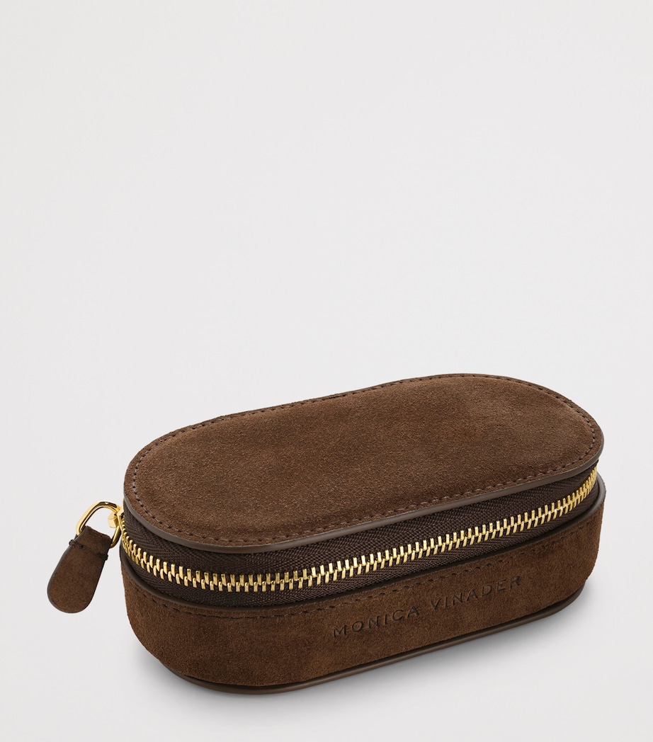 Monica Vinader Mini Suede Oval Jewellery Case Leather Image 2