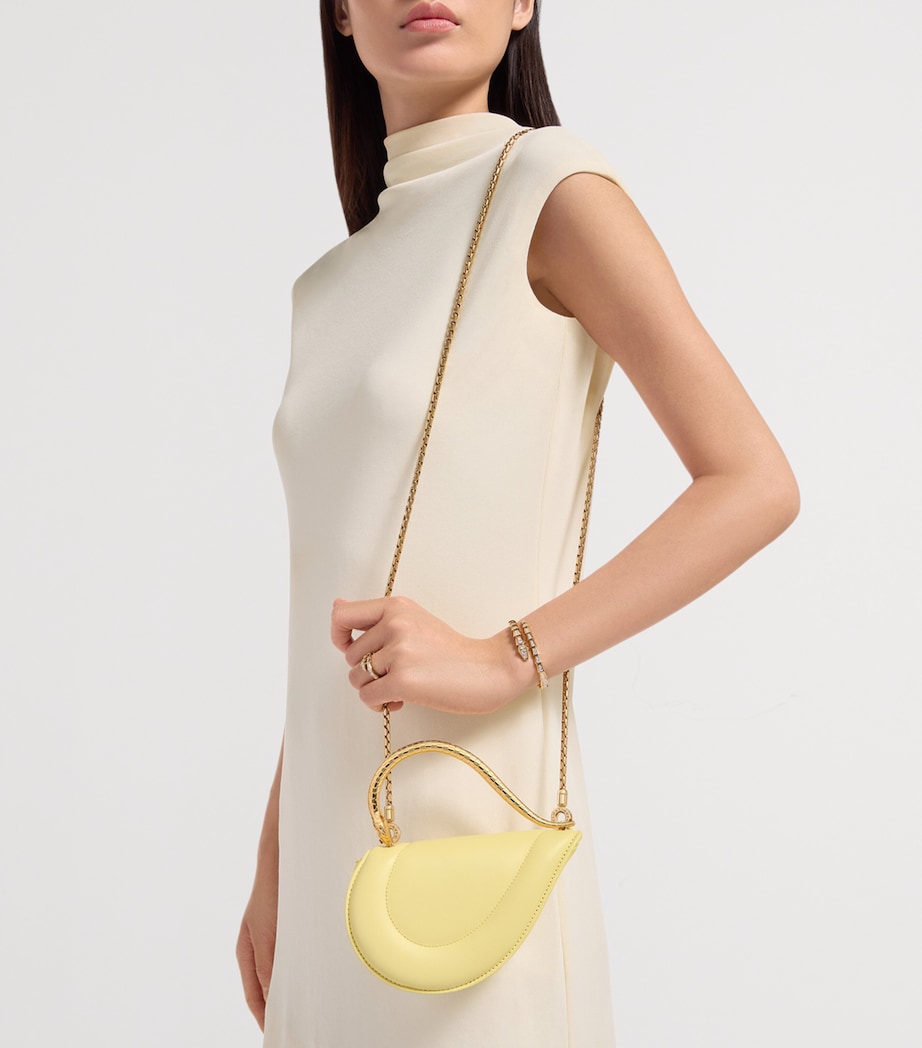 Bvlgari Mini Leather Serpenti Cuoricino Top-Handle Bag Yellow Image 4