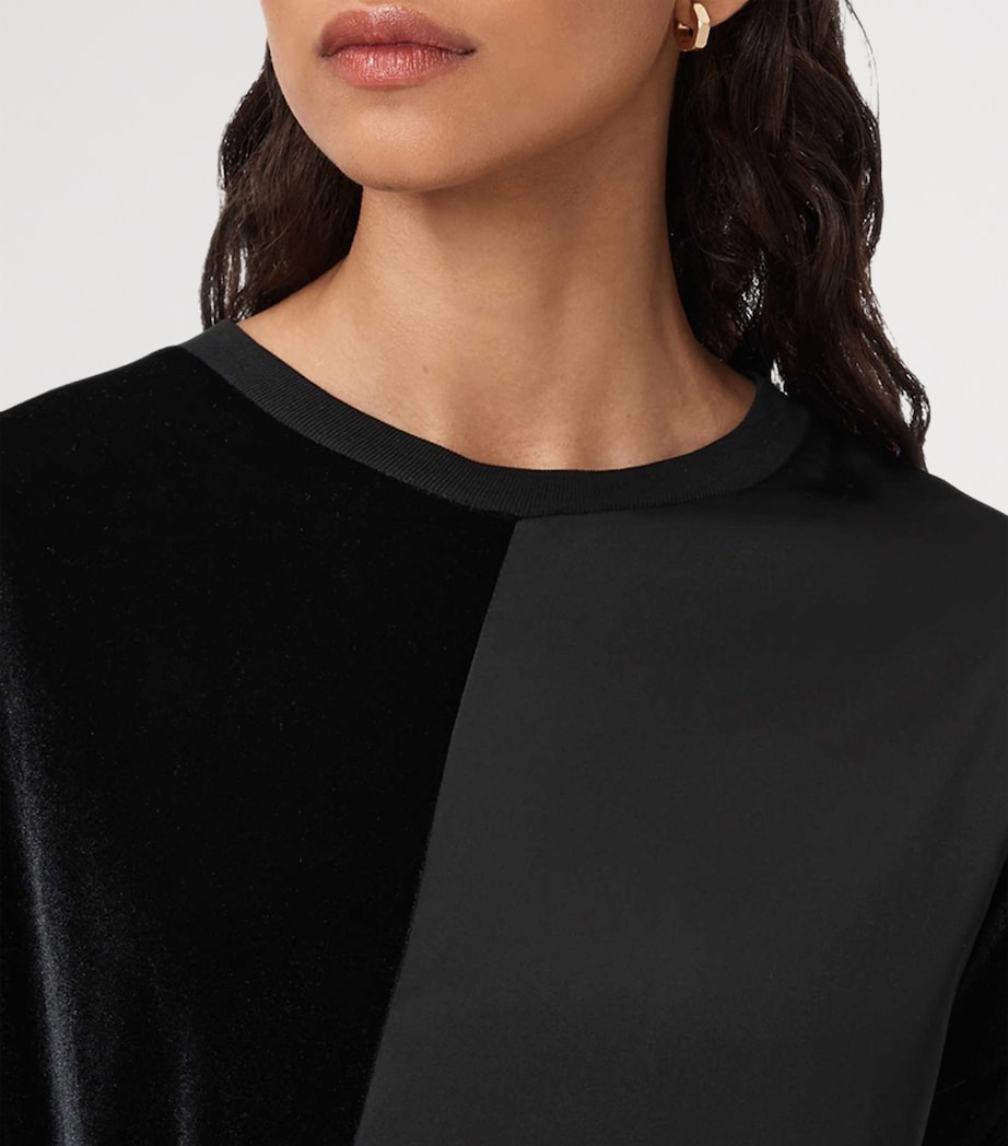 Satin-Velvet Lana Midi Dress BLACK Image 4