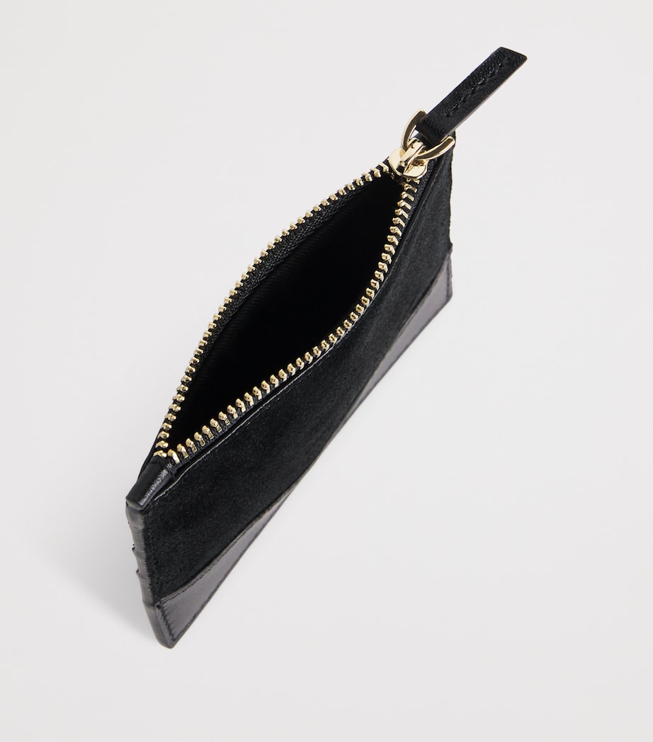 Leather-Suede Card Holder BLACK Image 3