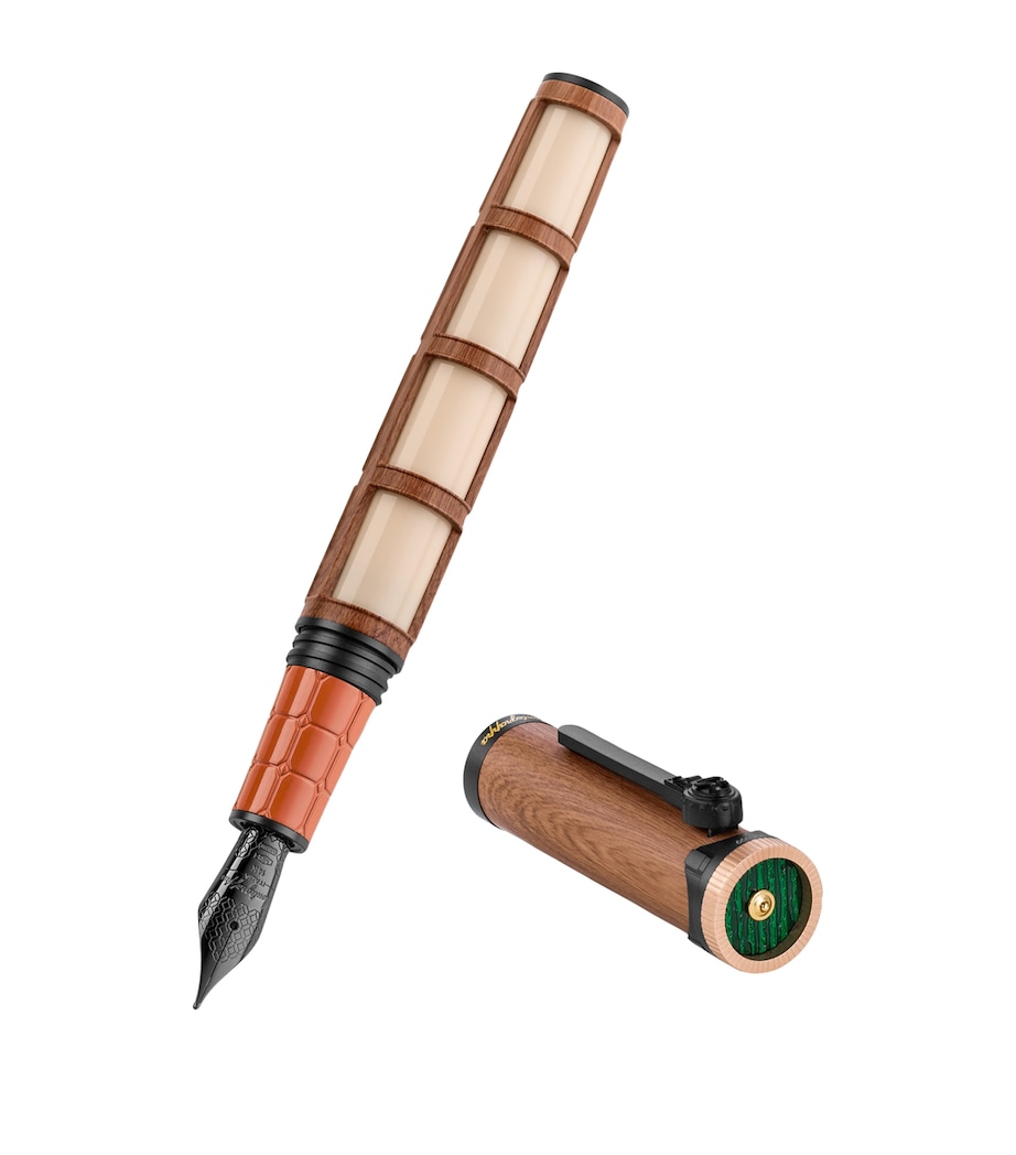 Medium Ode to Bag End Fountain Pen BROWN/BEIGE/RED Image 3