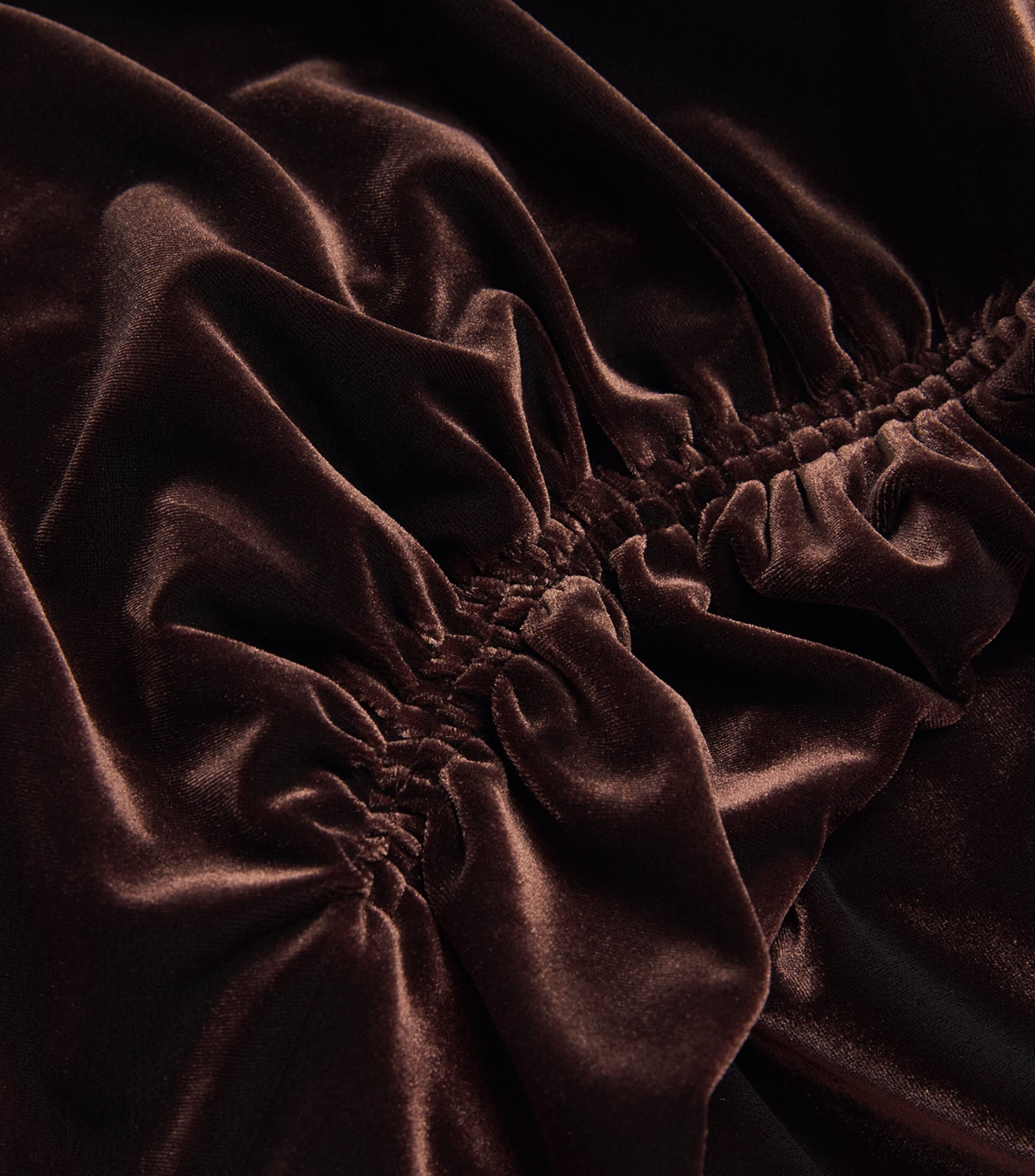 Velour Draped Maxi Dress WARM CHOCOLATE Image 5