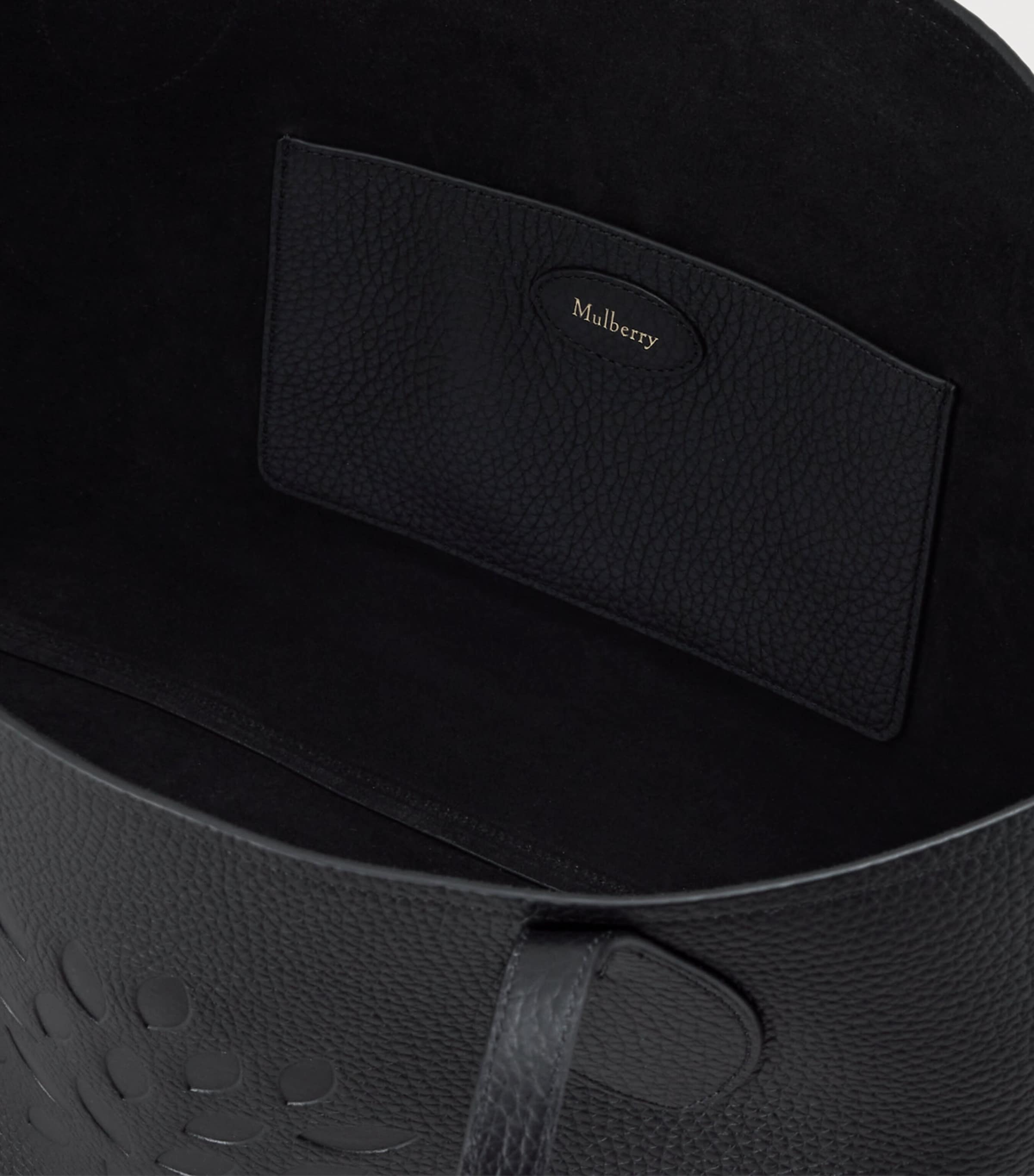 Mulberry Leather Tree Tote Bag Black Image 4