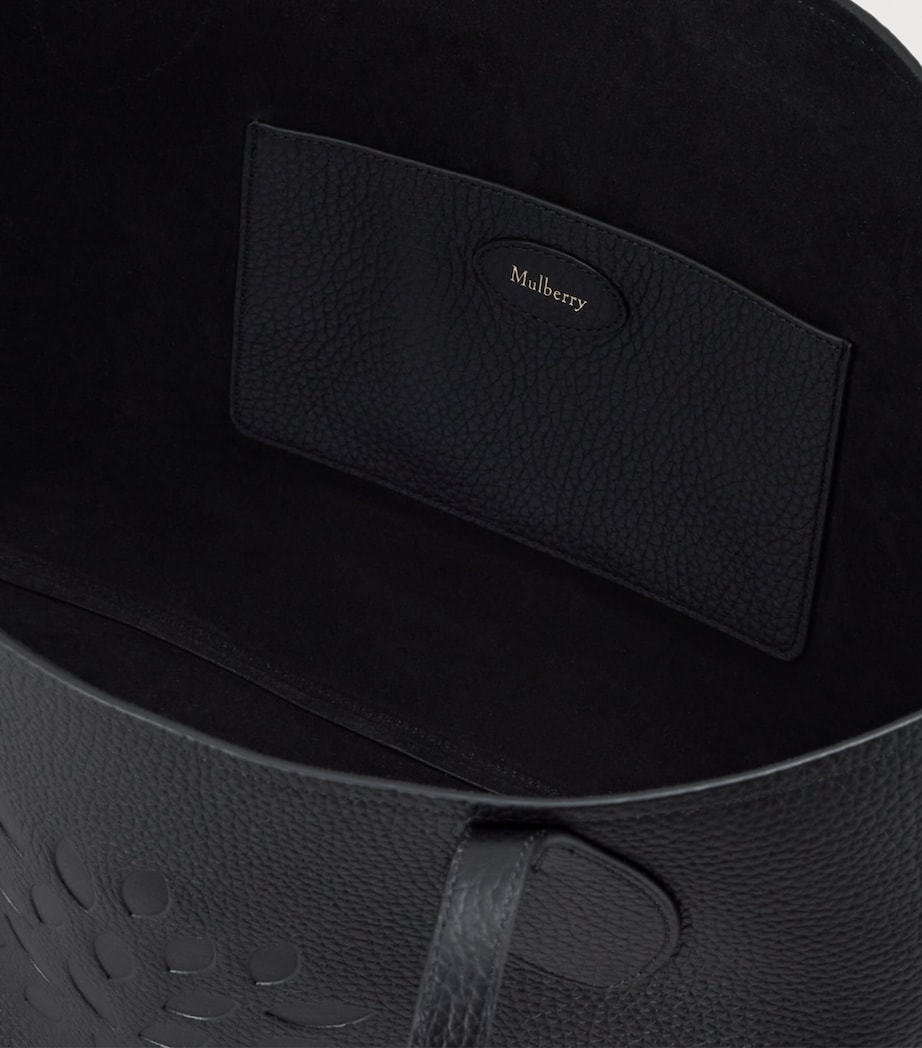 Mulberry Leather Tree Tote Bag Black Image 4