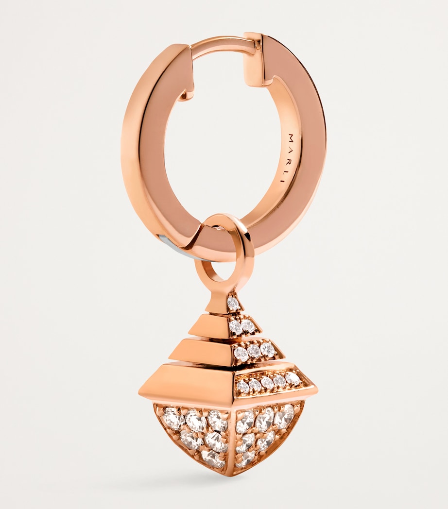 Mini Rose Gold and Diamond Cleo Rev Drop Earrings ROSE GOLD Image 3
