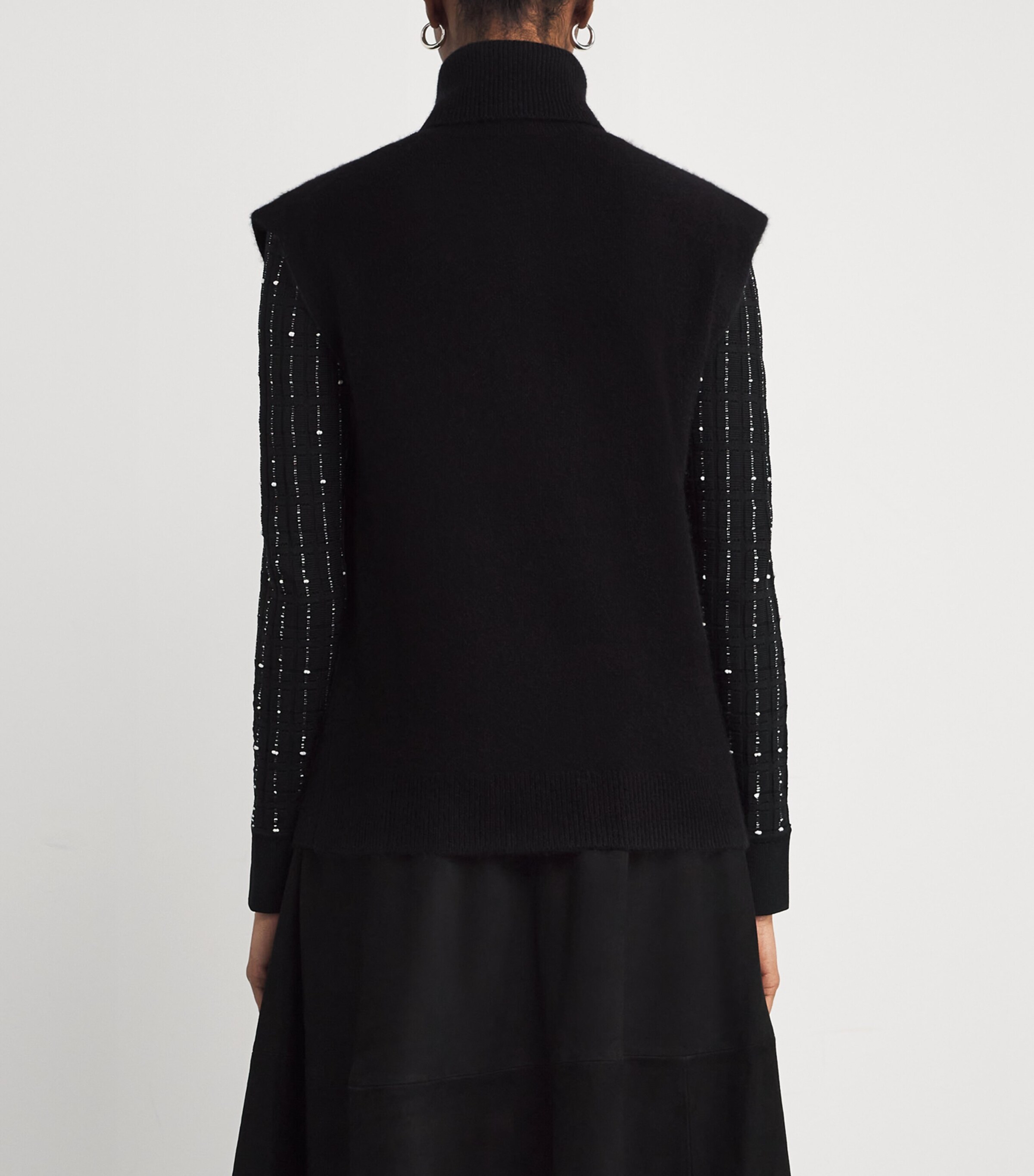 Brushed Cashmere-Blend Sweater Vest BLACK Image 4