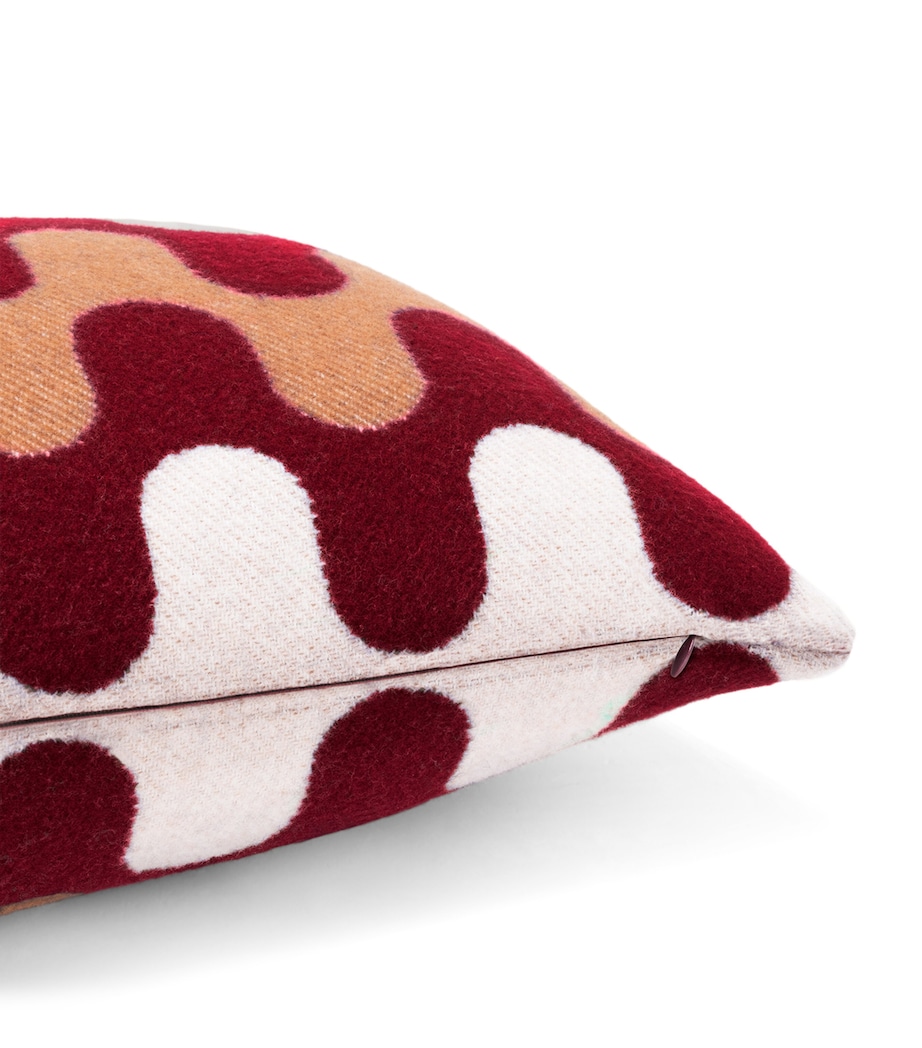 Wool Modernism 001 Cushion (40cm x 60cm) 7E15 - BURGUNDY/TAN Image 6