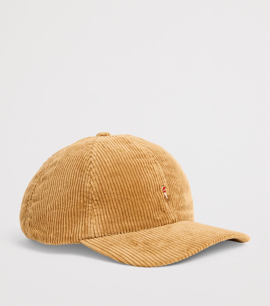 Cotton Corduroy Polo Pony Baseball Cap BROWN Image 2