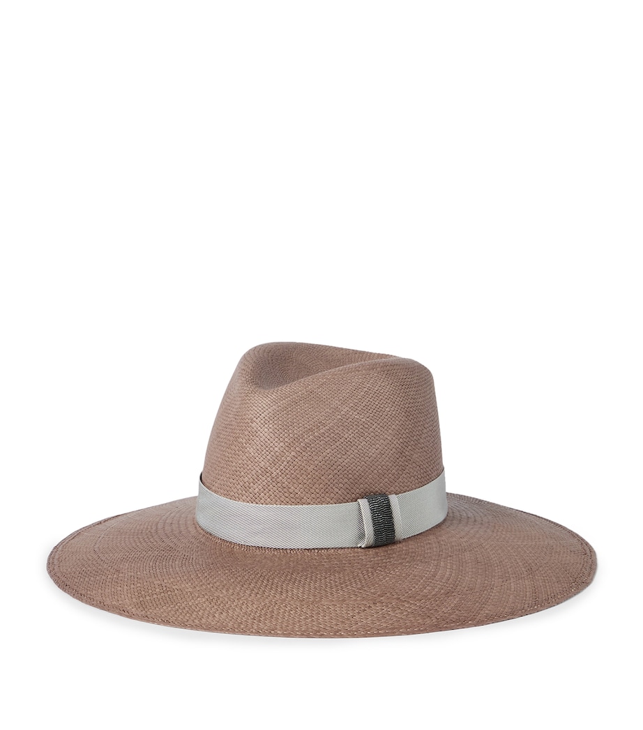 Brunello Cucinelli Straw Trilby Hat Image 1