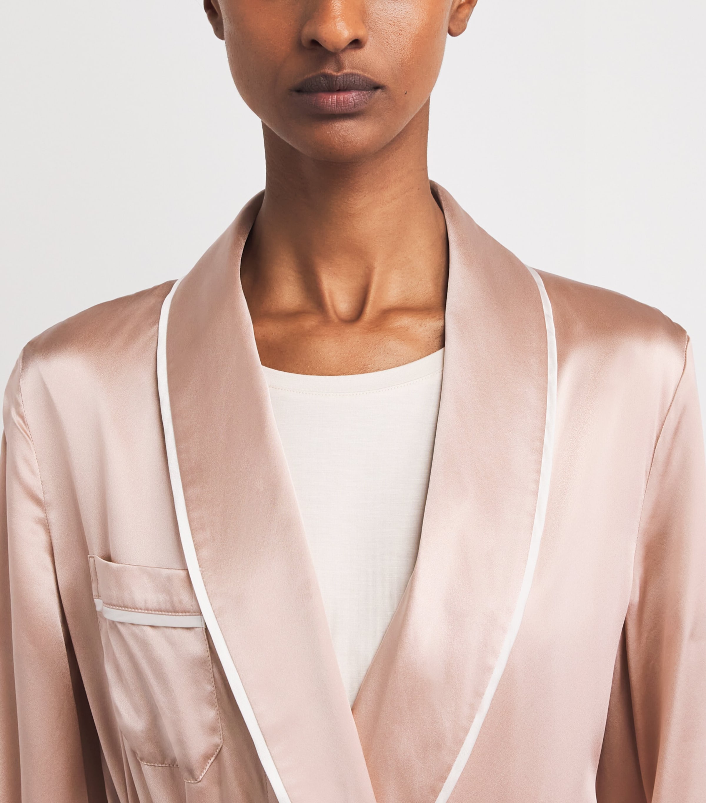 Derek Rose Womens Silk Bailey Robe Pink Image 6