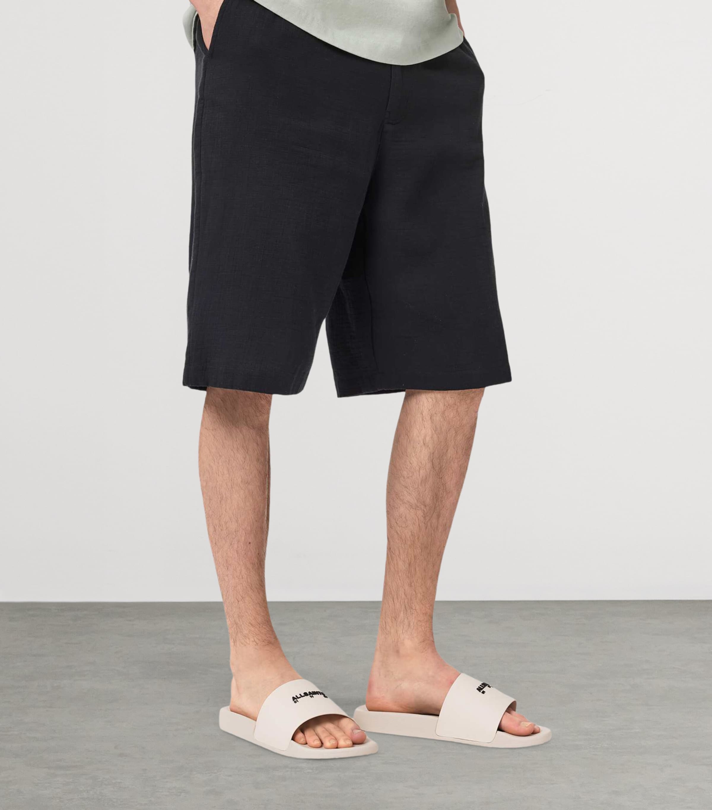 AllSaints Rubber Date Slides Chalk White Image 2