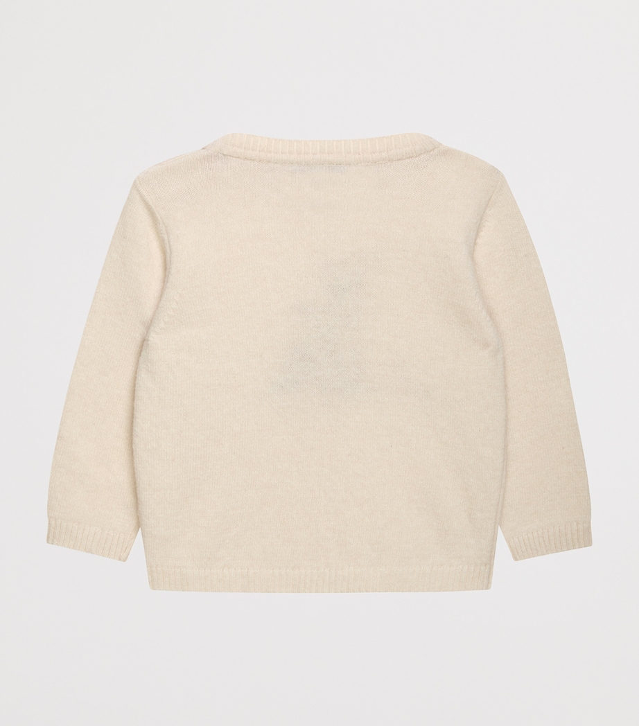 Trotters Wool-Blend Fawn Sweater (3-24 Months) White Image 2