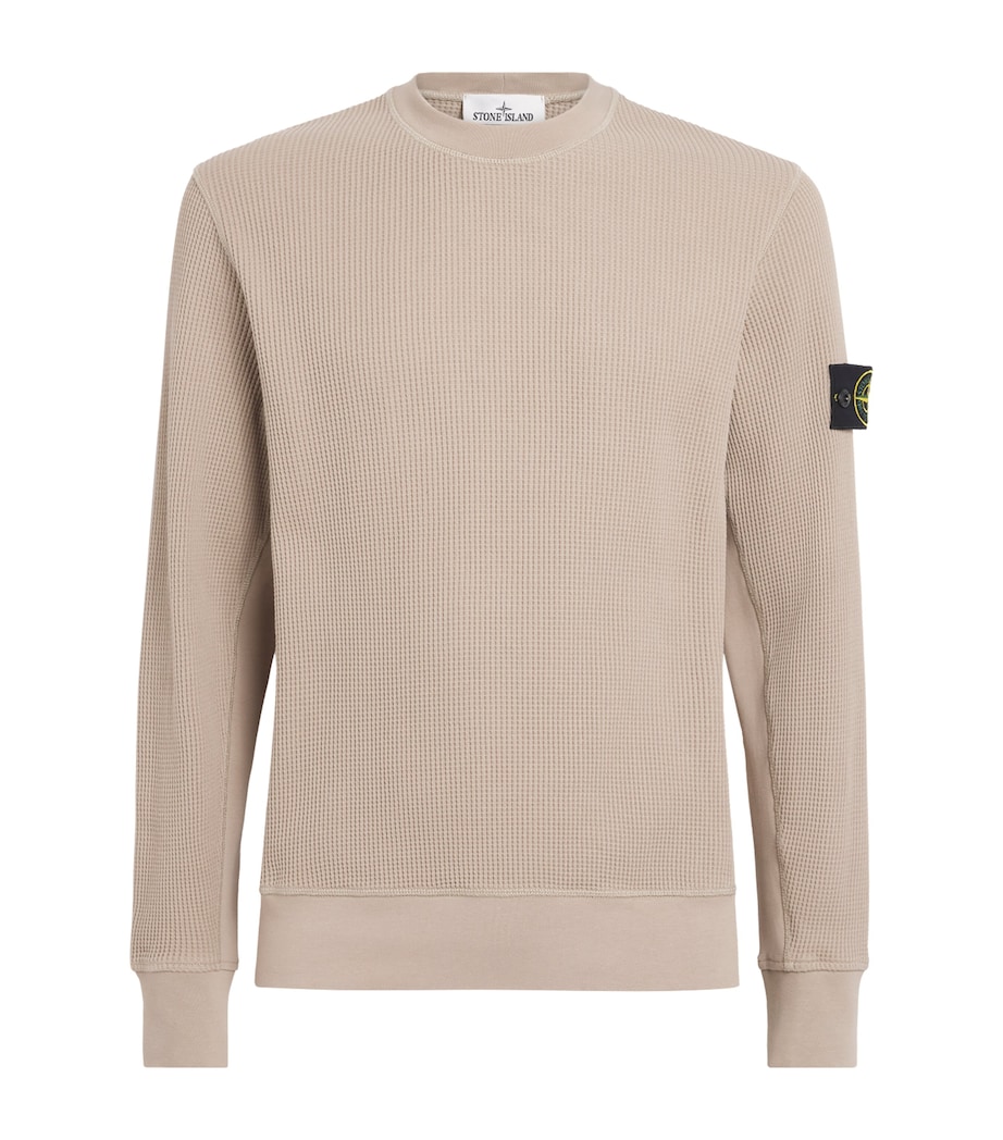 Stone Island Mens Cotton Waffle-Knit Sweater Image 1