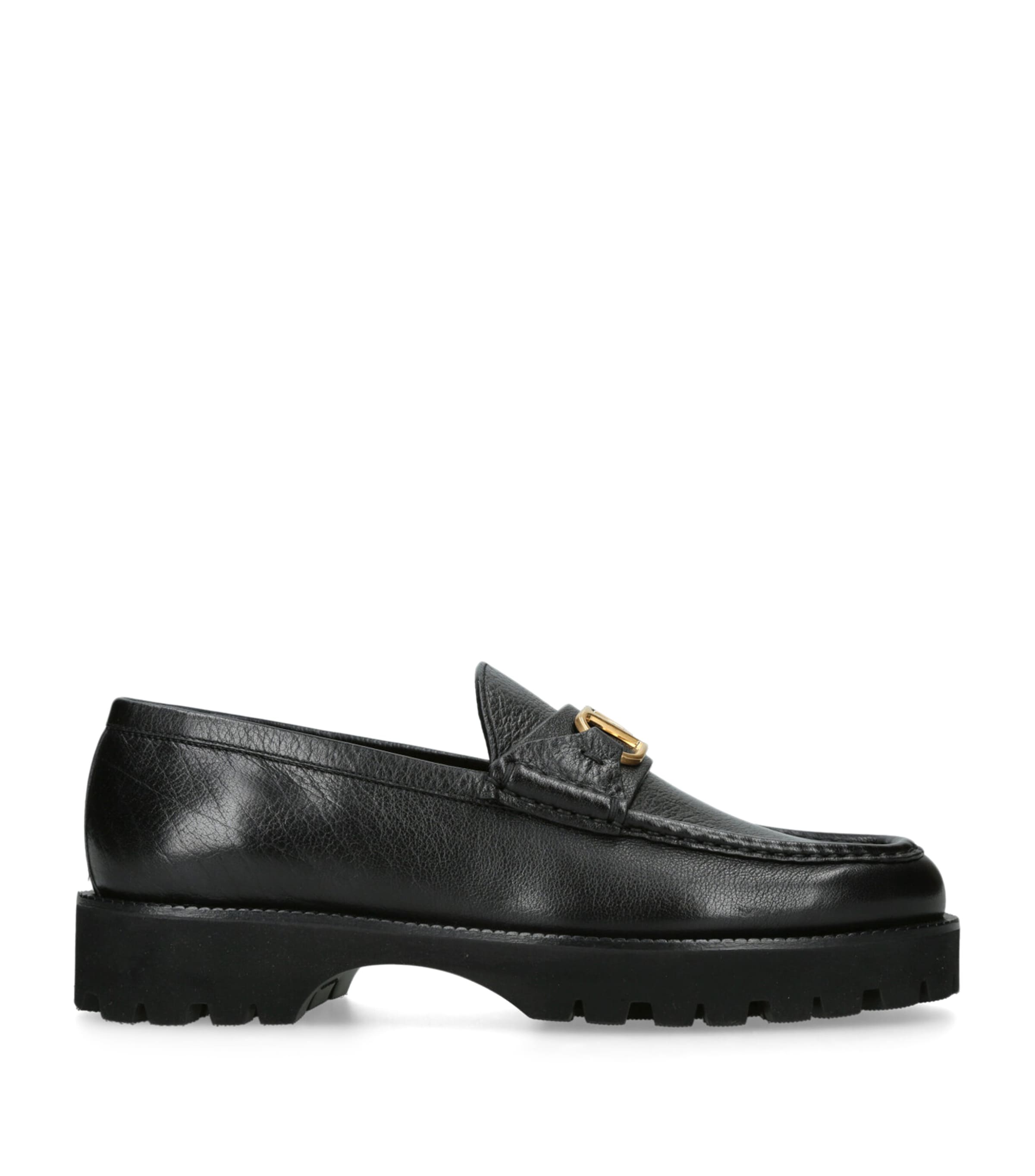 Leather Chunky Loafers BLACK Image 1