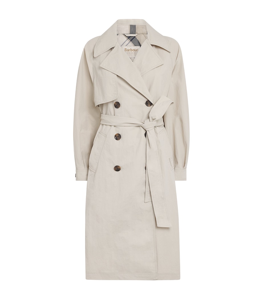 Barbour Womens Showerproof Layla Trench Coat Mist/dress Navy Tart Image 1