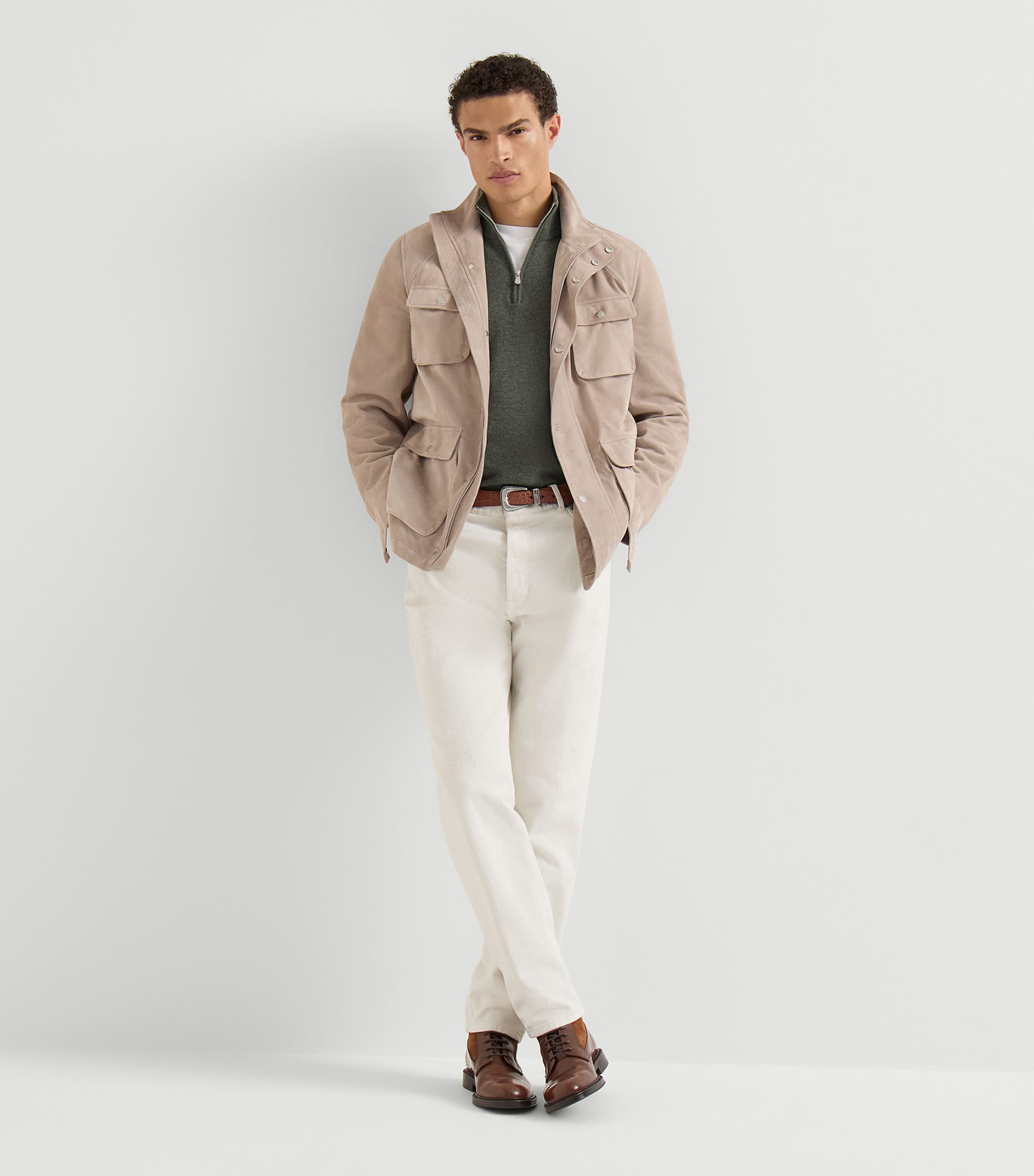 Brunello Cucinelli Mens Cashmere Half-Zip Sweater Image 2