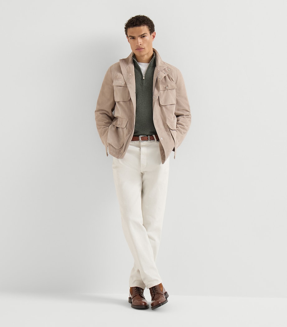 Brunello Cucinelli Mens Cashmere Half-Zip Sweater Image 2