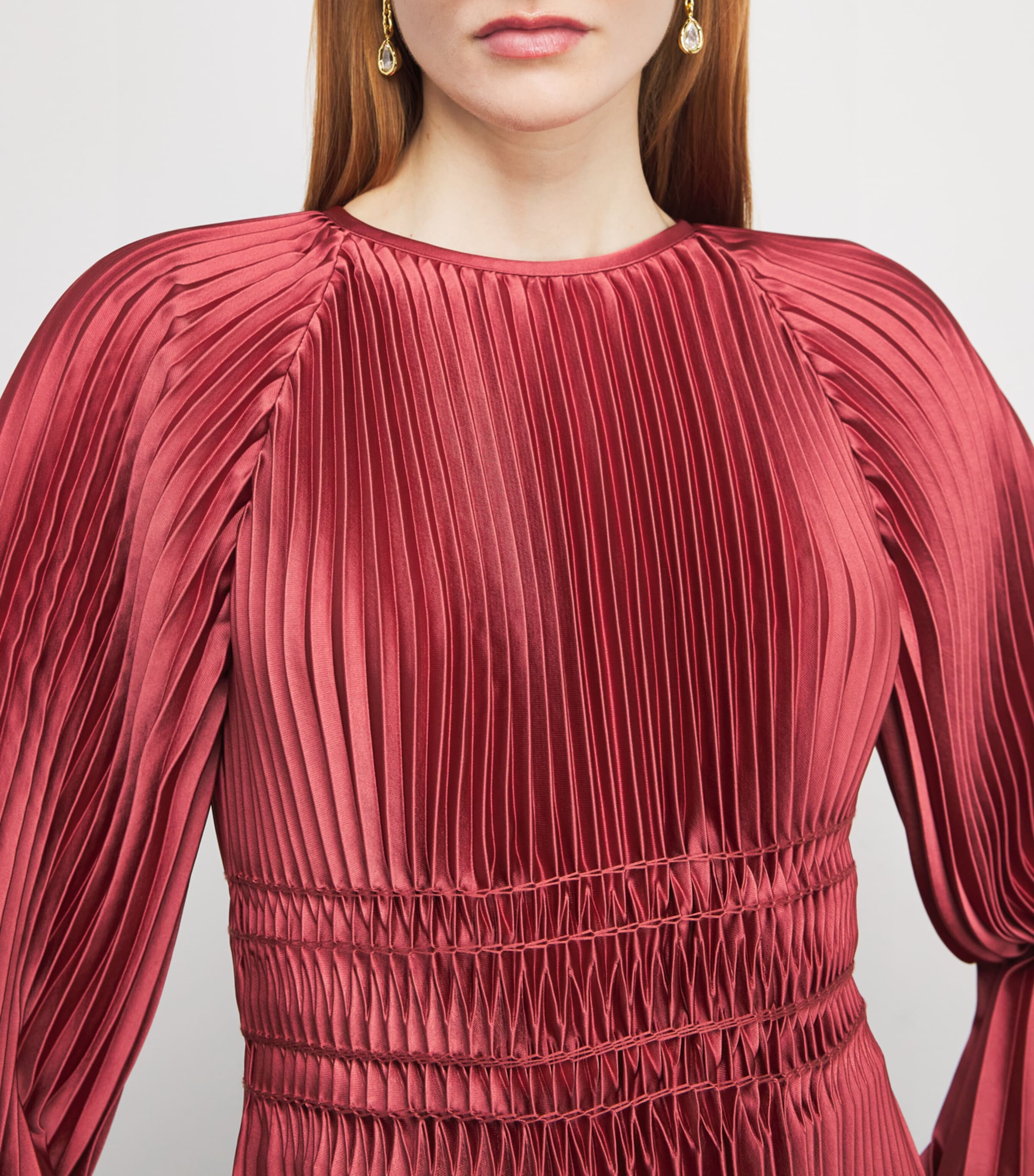 Ortiz Pleated Midi Dress MULBERRY Image 4