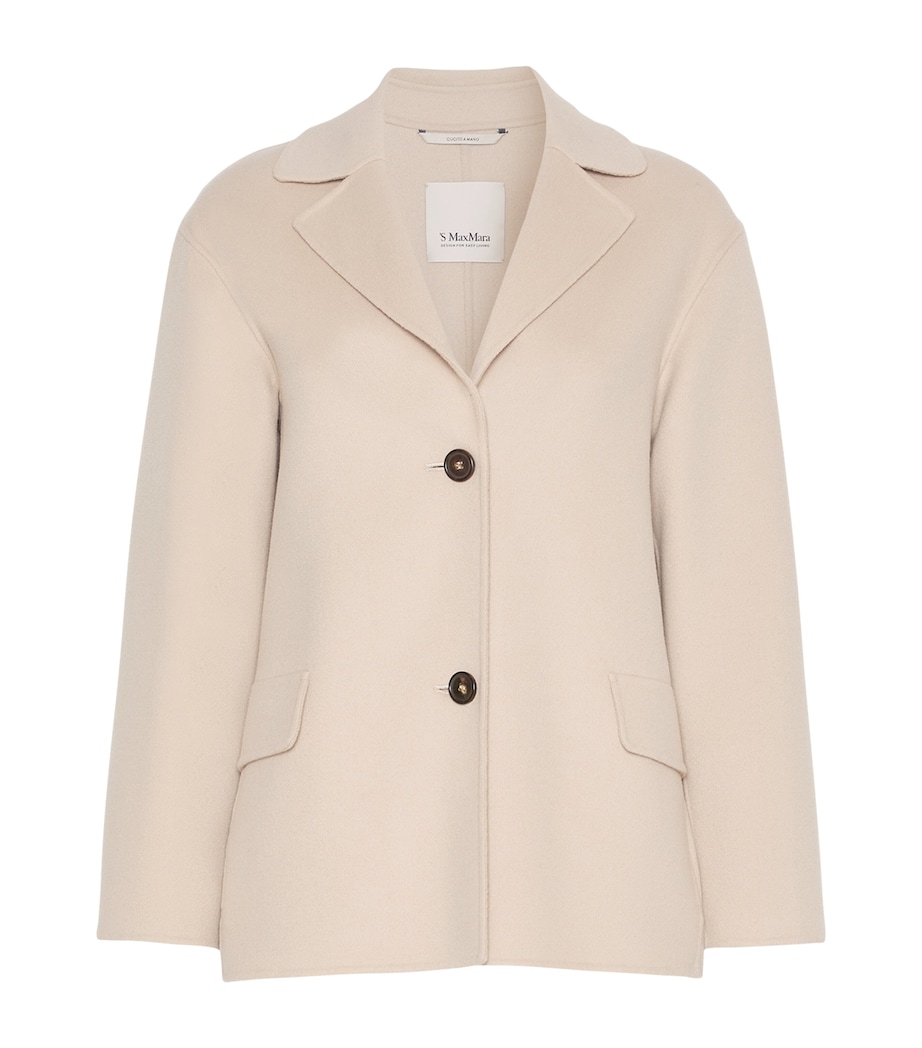 Max Mara Womens Virgin Wool Short Jacket Beige Image 1