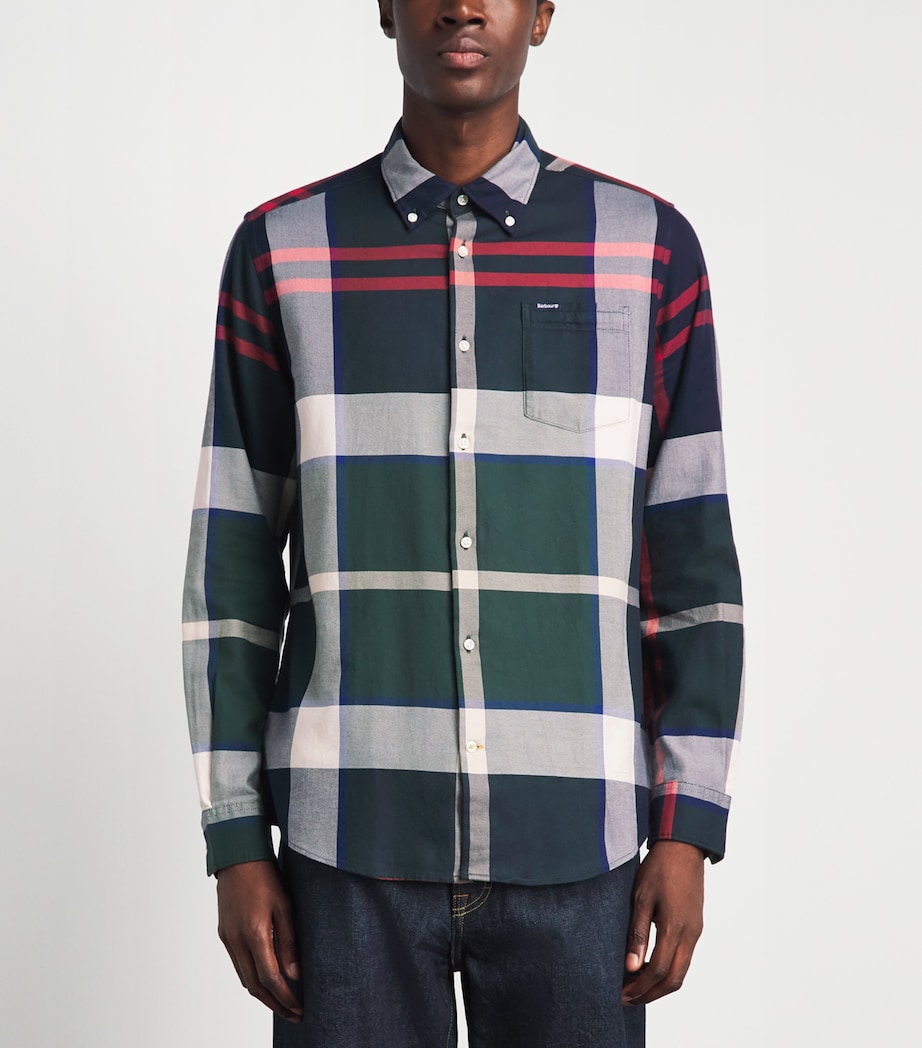 Barbour Mens Cotton Tartan Dunoon Shirt Evergreen Tartan Image 4