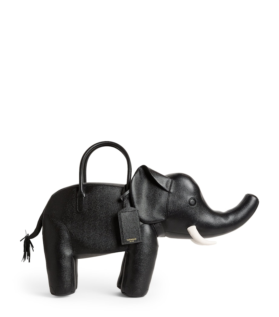 Leather Elephant Top-Handle Bag BLACK Image 1