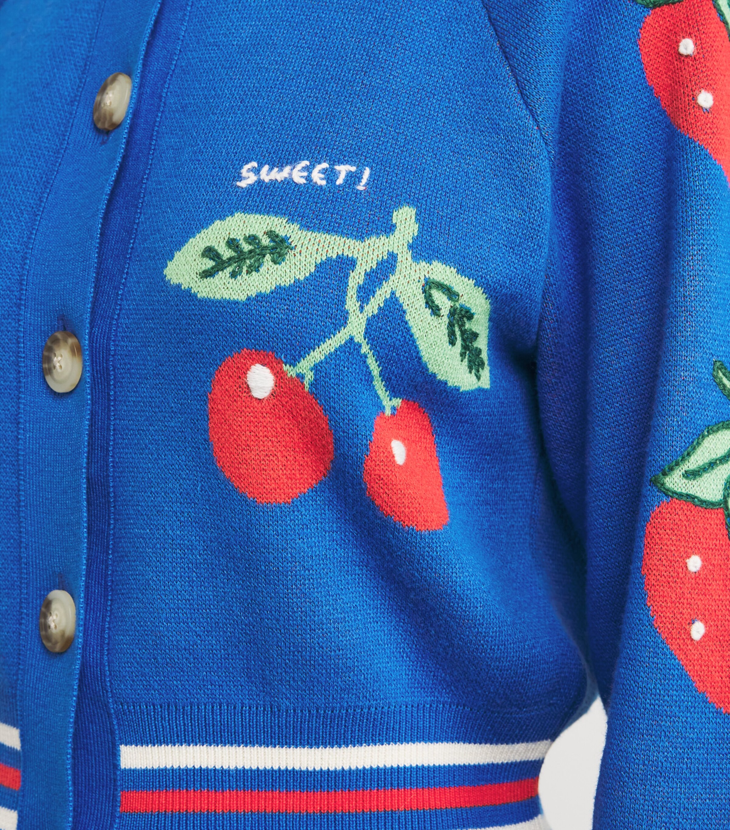 MOTHER Womens Cotton-Blend Cropped Cardigan Tutti Frutti Image 6