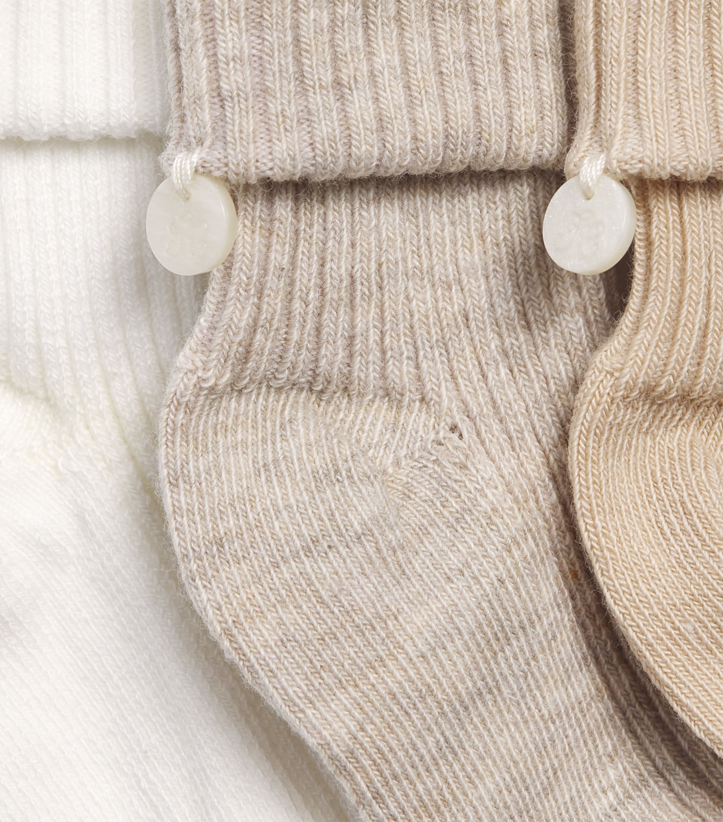 Tartine et Chocolat Set of 3 Cotton-Blend Knitted Socks (13-18 months) Nacre Image 3