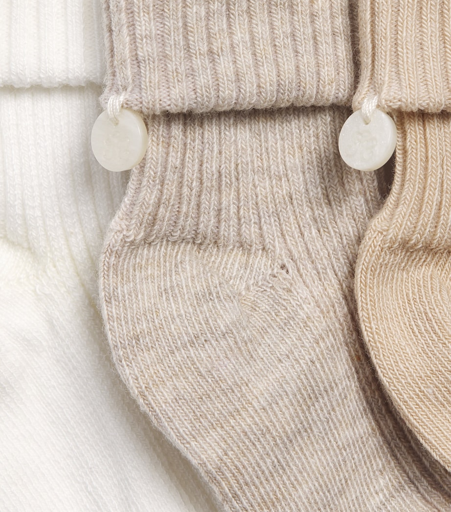 Tartine et Chocolat Set of 3 Cotton-Blend Knitted Socks (13-18 months) Nacre Image 3