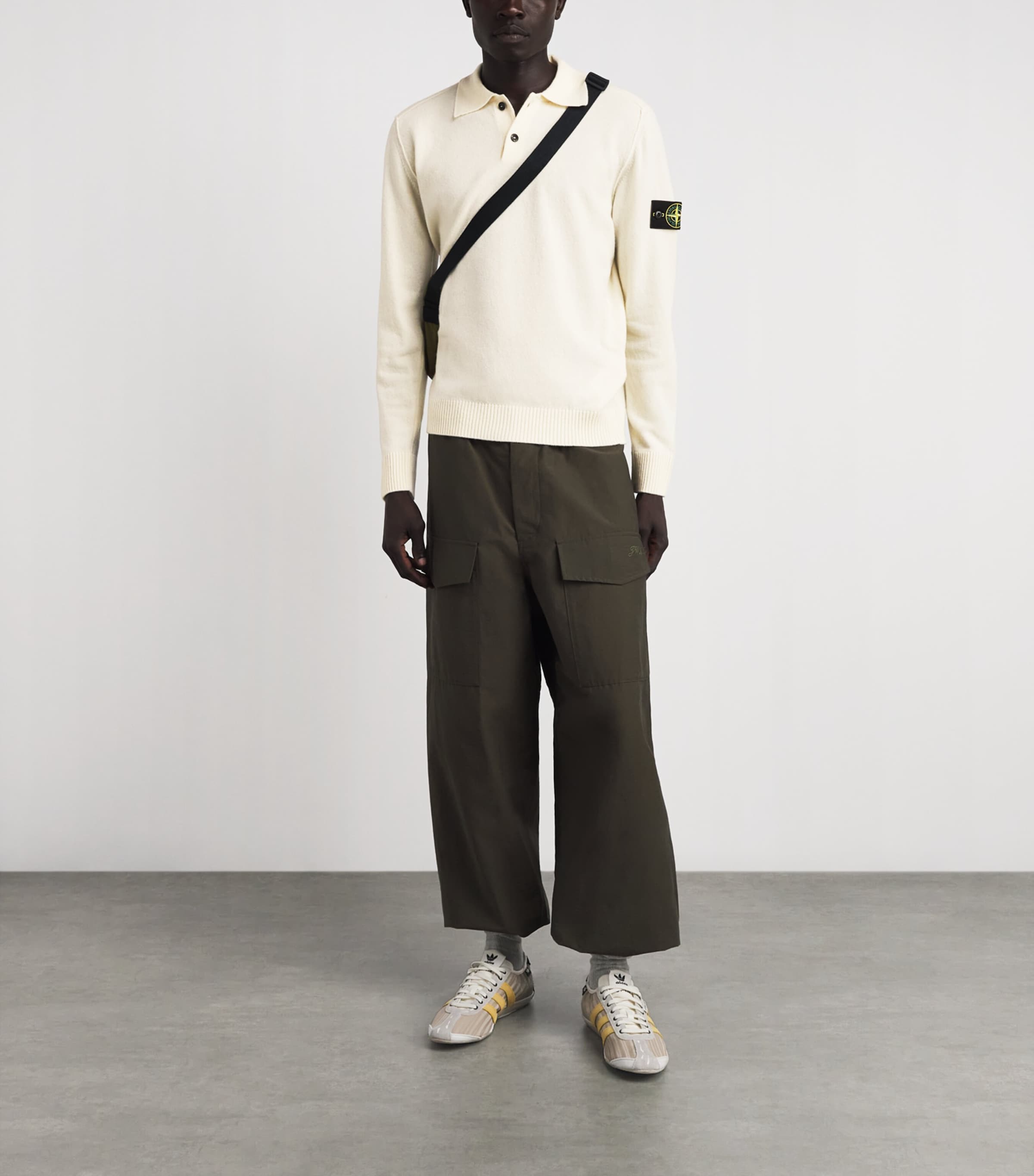 Stone Island Mens Virgin Wool Polo Sweater Image 2