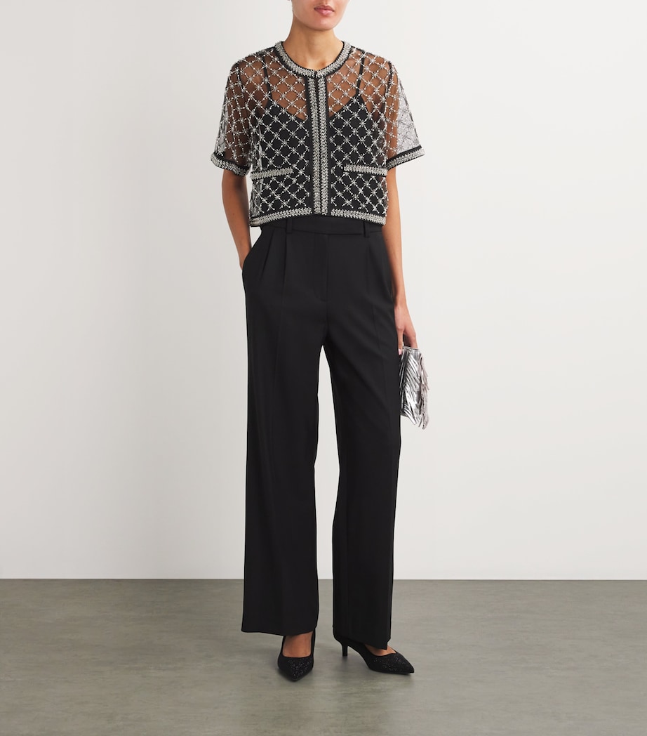 Mesh Beaded Top BLACK Image 2