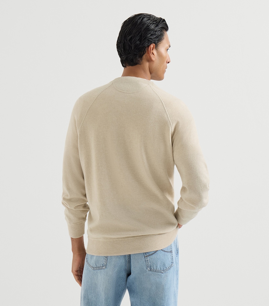 Brunello Cucinelli Mens Cashmere Crew-Neck Sweatshirt Image 5