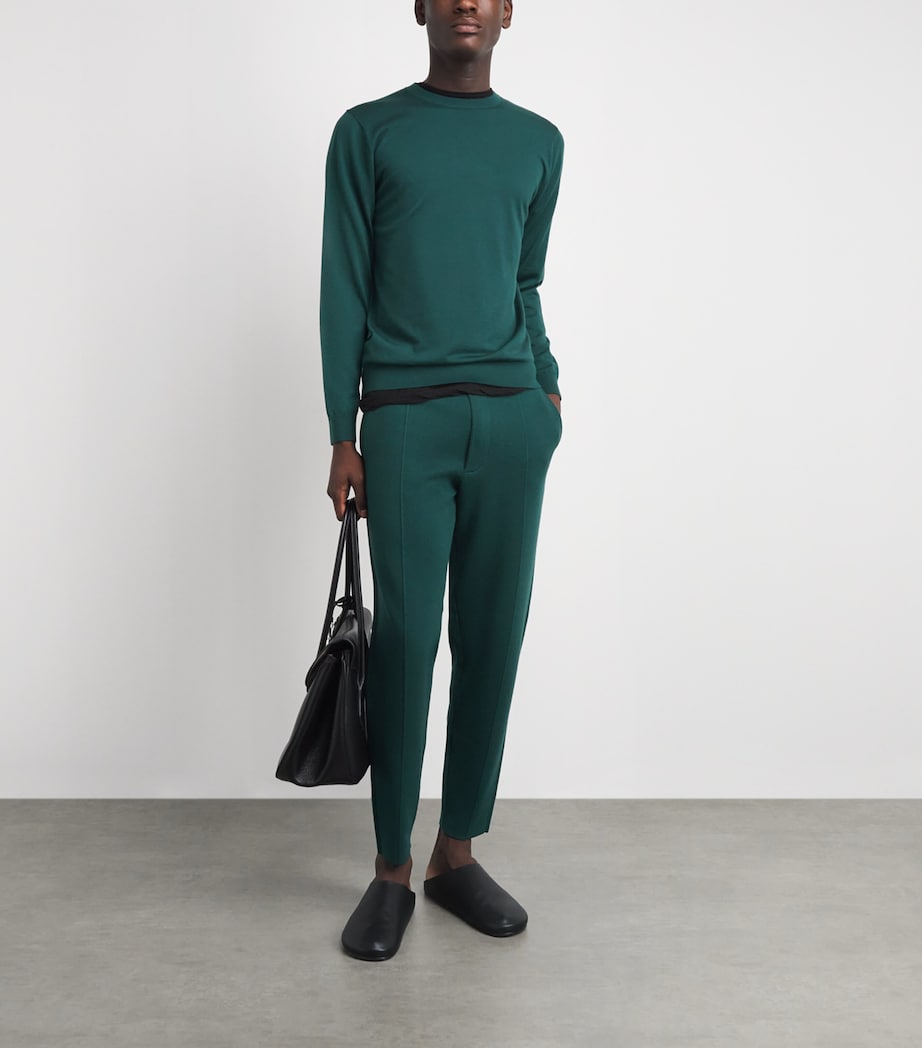 Falke Mens Ultrafine Merino Wool Trousers Forest Image 2