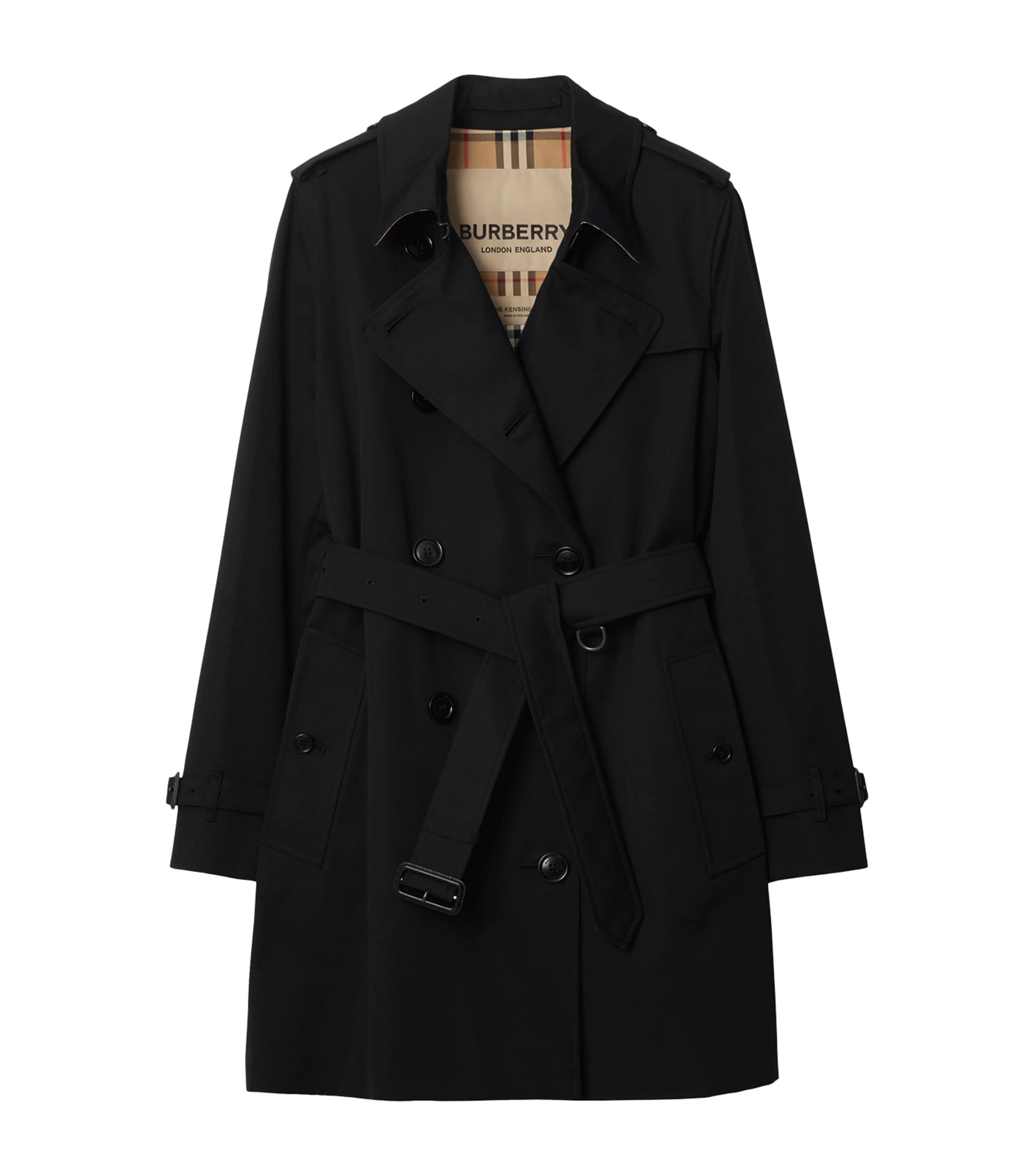 Burberry Women's Kensington Cotton Trench Coat In Black