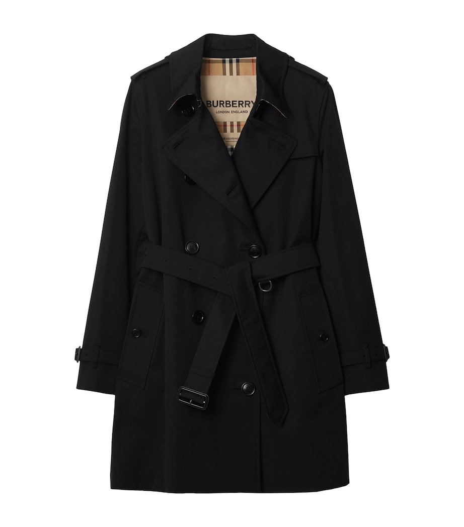 Cotton Short Kensington Heritage Trench Coat BLACK Image 1