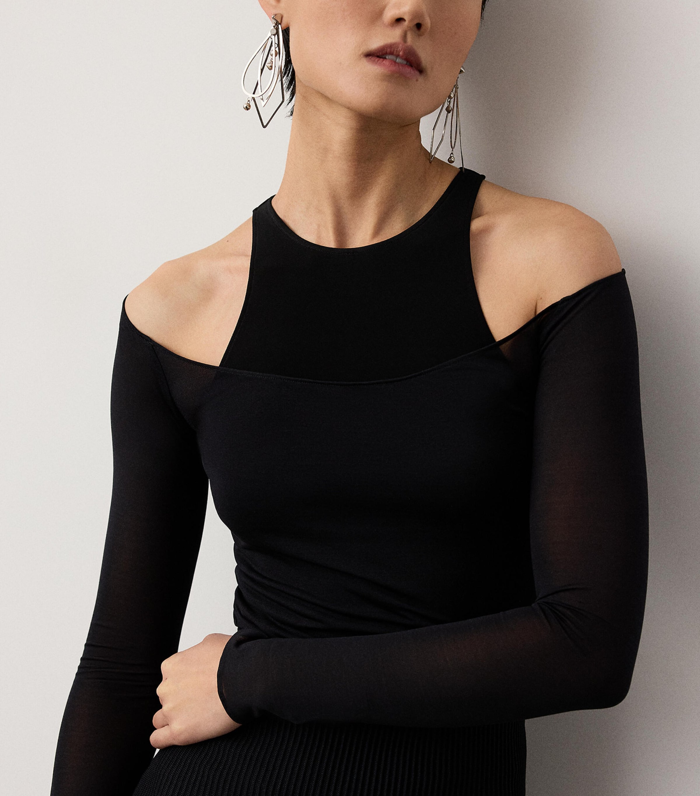 Ralph Lauren Collection Womens Mulberry Silk Layered Maxine Top Black Image 4
