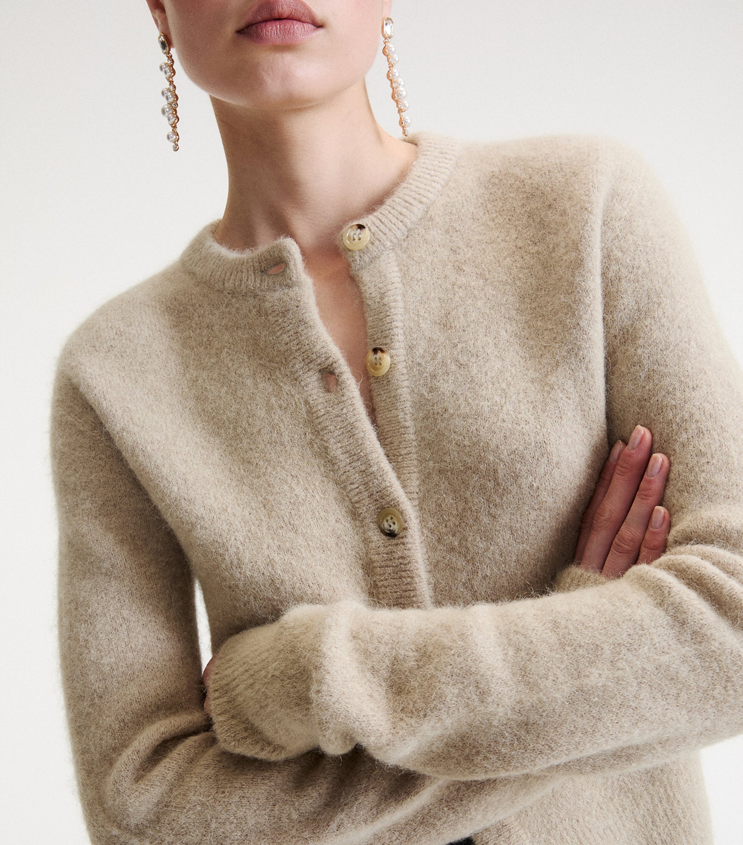 Marella Womens Alpaca-Blend Cardigan Oregano Image 5