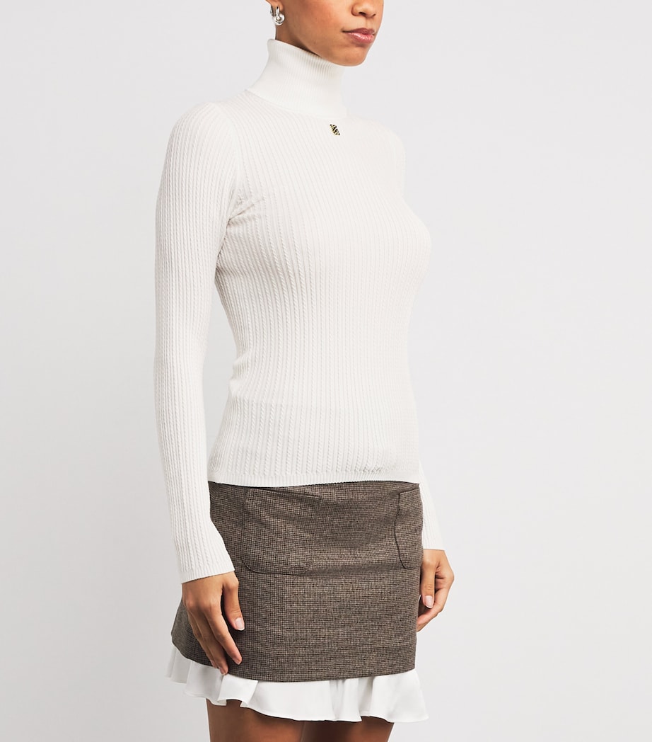Cable-Knit Rollneck Sweater SNOW Image 3