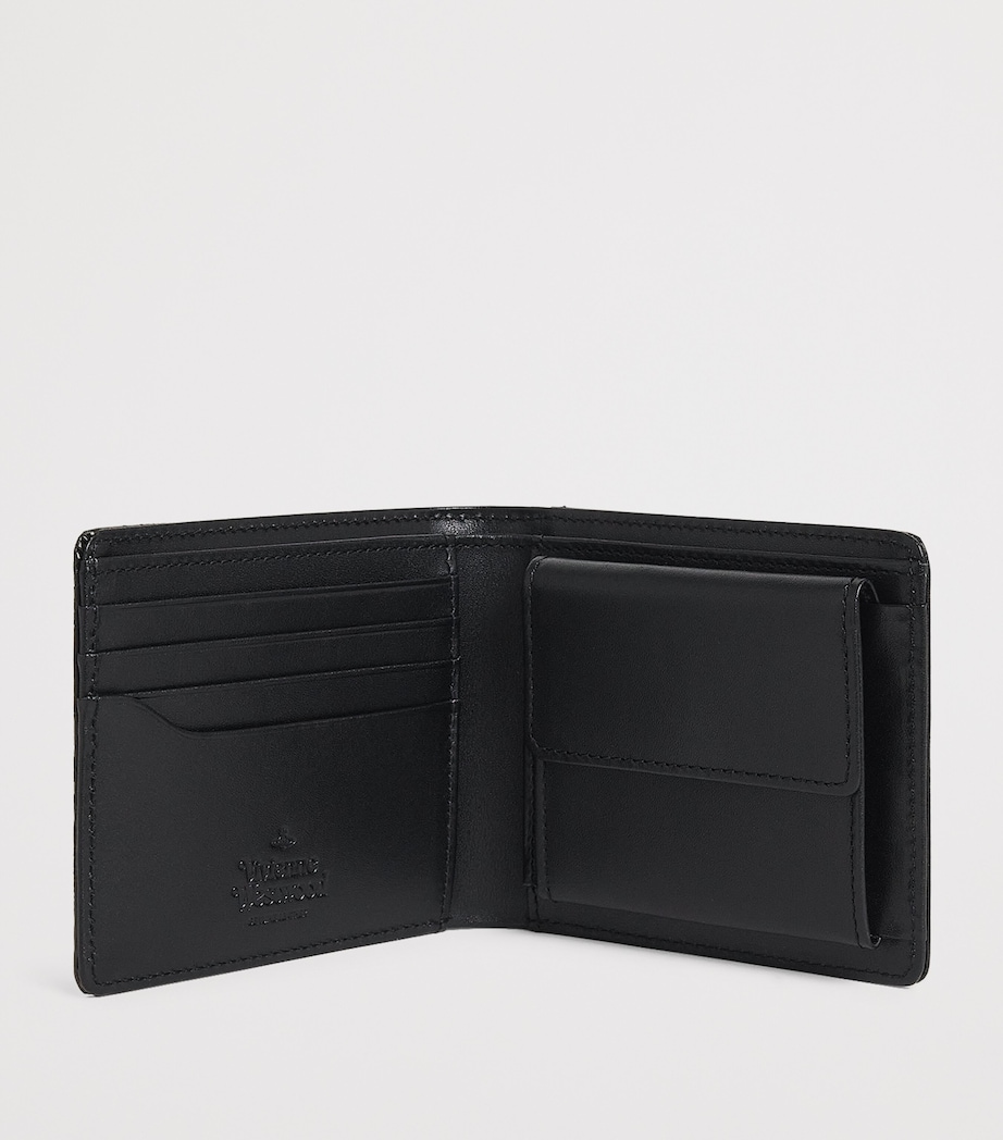 Vivienne Westwood Leather Check Bifold Wallet Dark Green Image 2