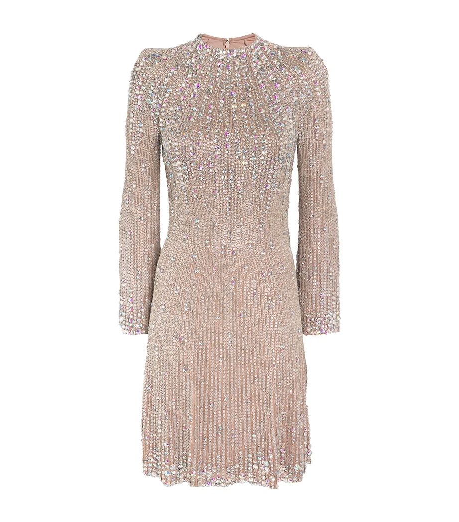 Jenny Packham Womens Crystal Crunch Paris Mini Dress Desert Sand Image 1