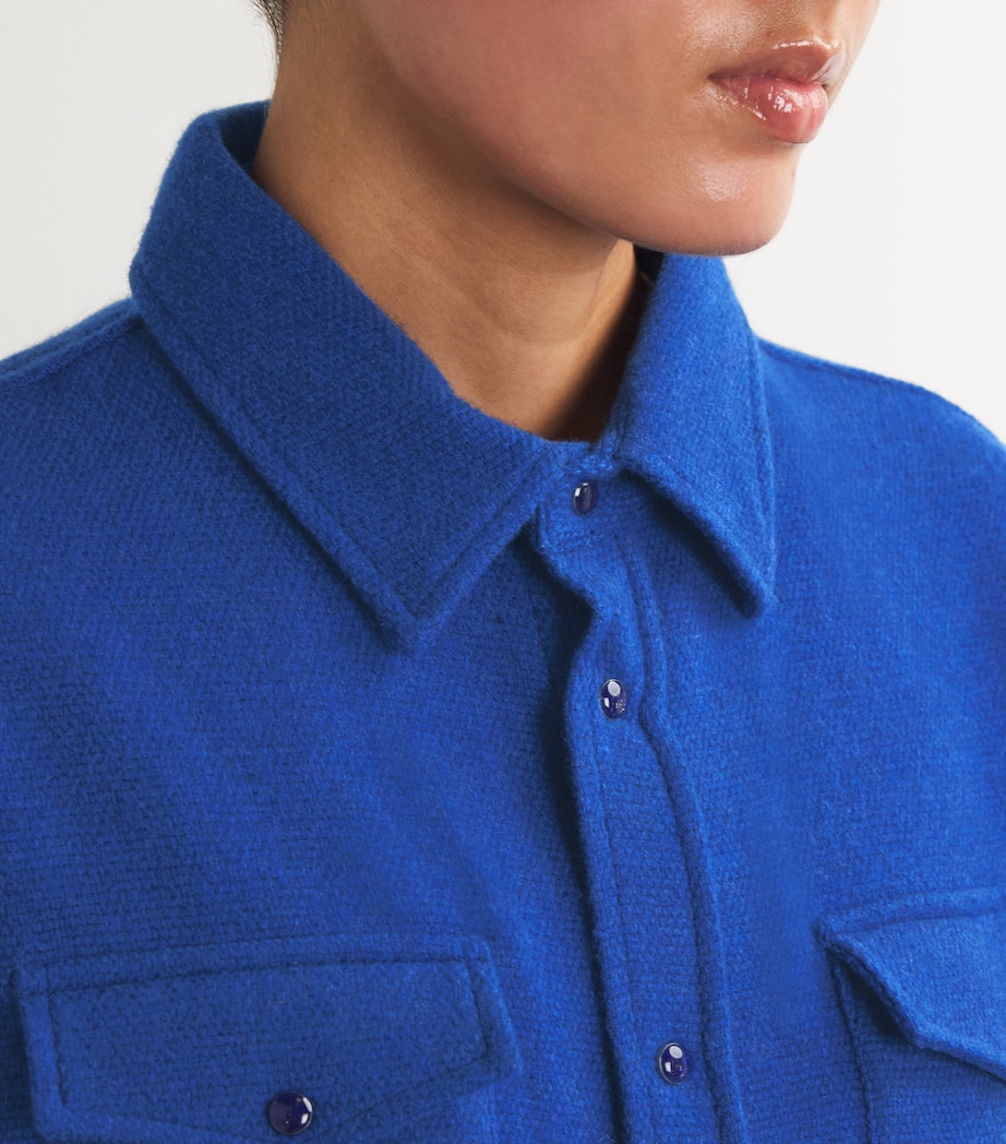 Unisex Cashmere and Lapis Lazuli Shirt NAVY/LAPISLAZ Image 8