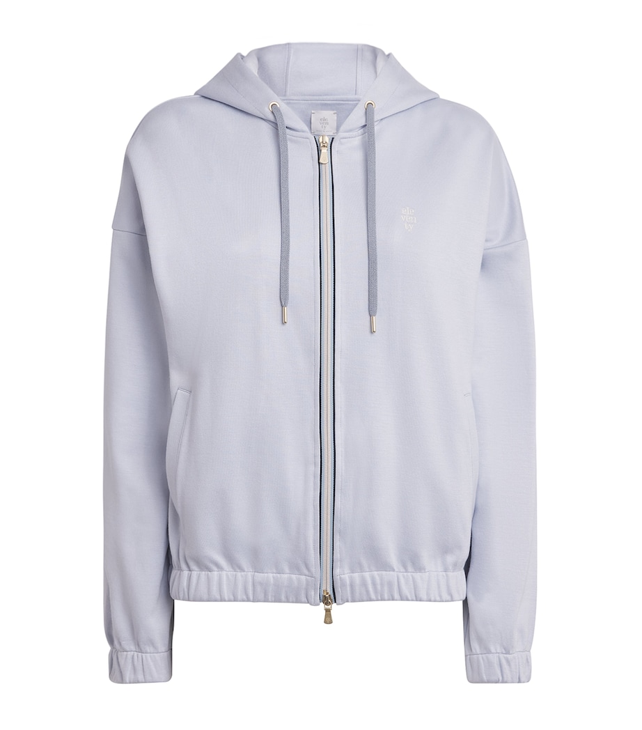 Eleventy Womens Cotton-Blend Zip-Up Hoodie Nuvola Image 1