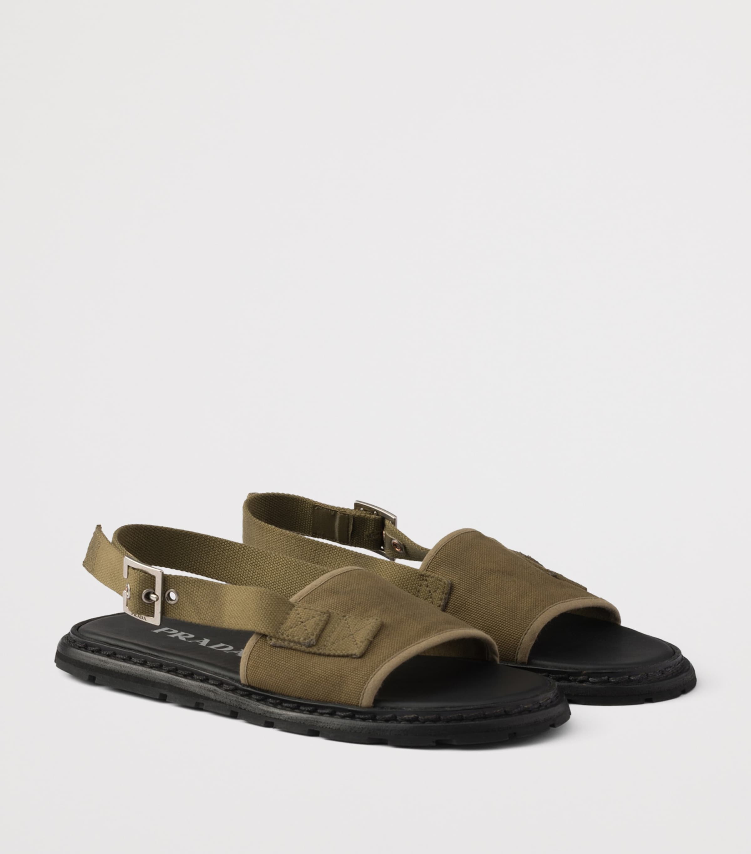 Prada Canvas Sandals Green Image 2