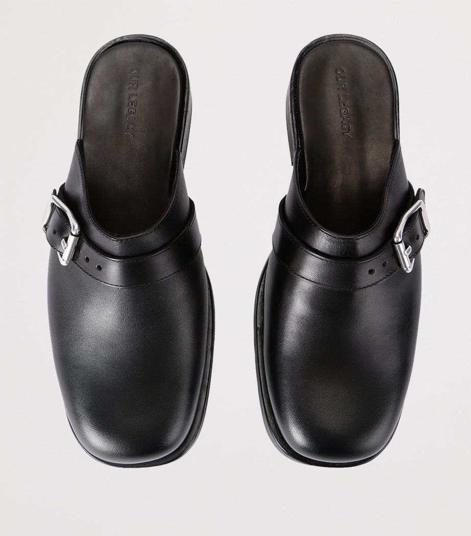Leather Camion Mules BLACK Image 4