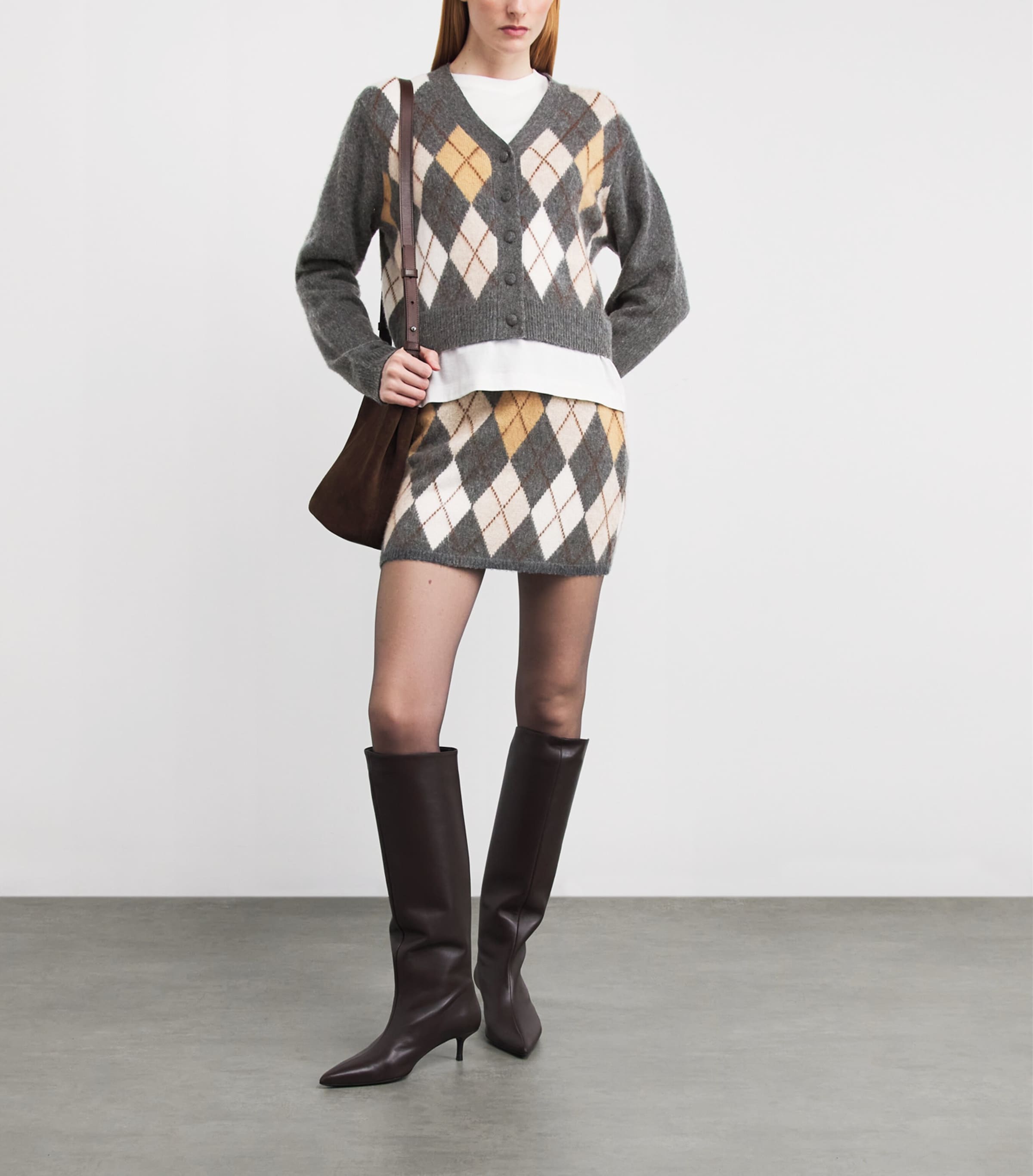 The Brushed Argyle Skirt GRMU GREY MULTI Image 2